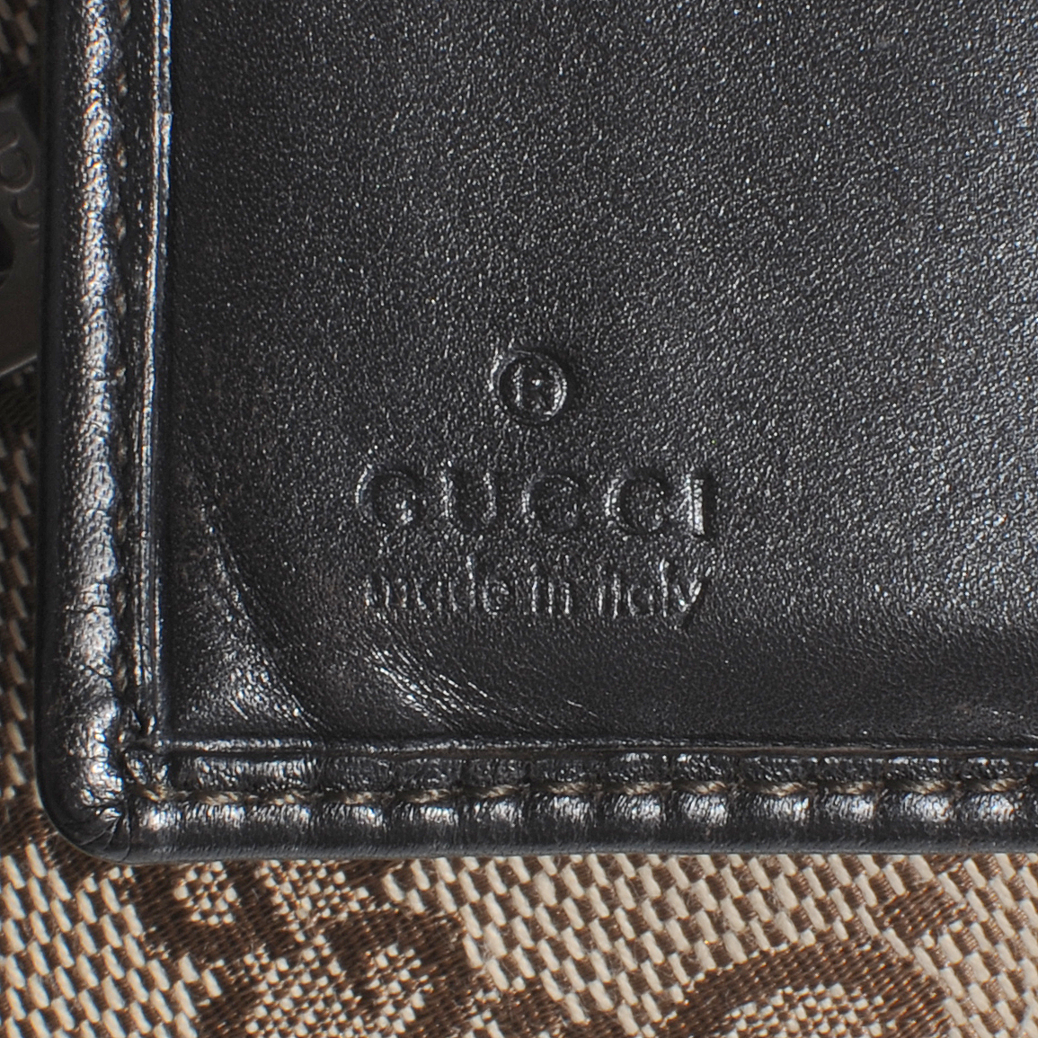 GUCCI Monogram Compact Wallet Dark Brown 42282