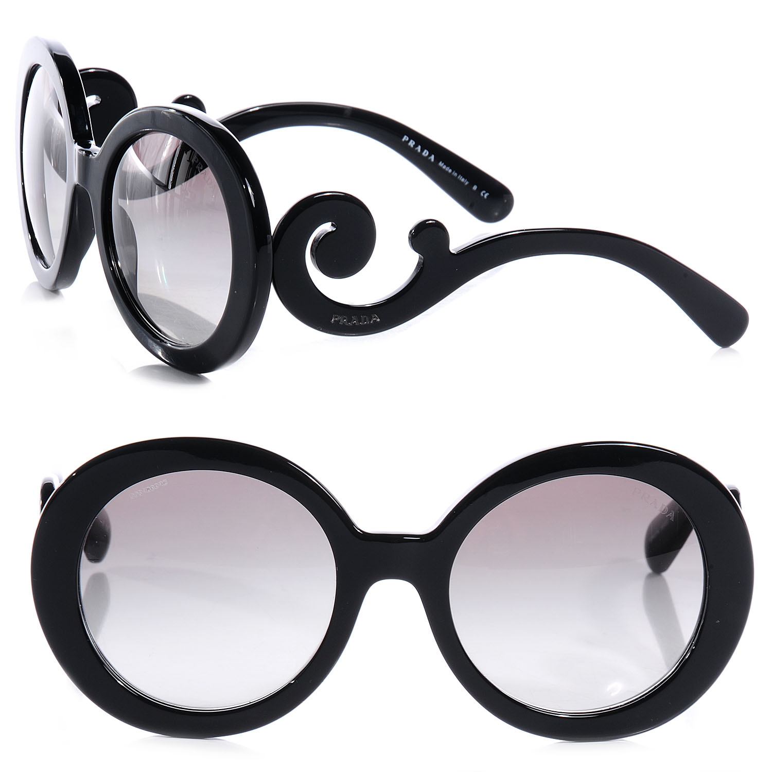 PRADA Baroque Sunglasses SPR 27N Black 63696