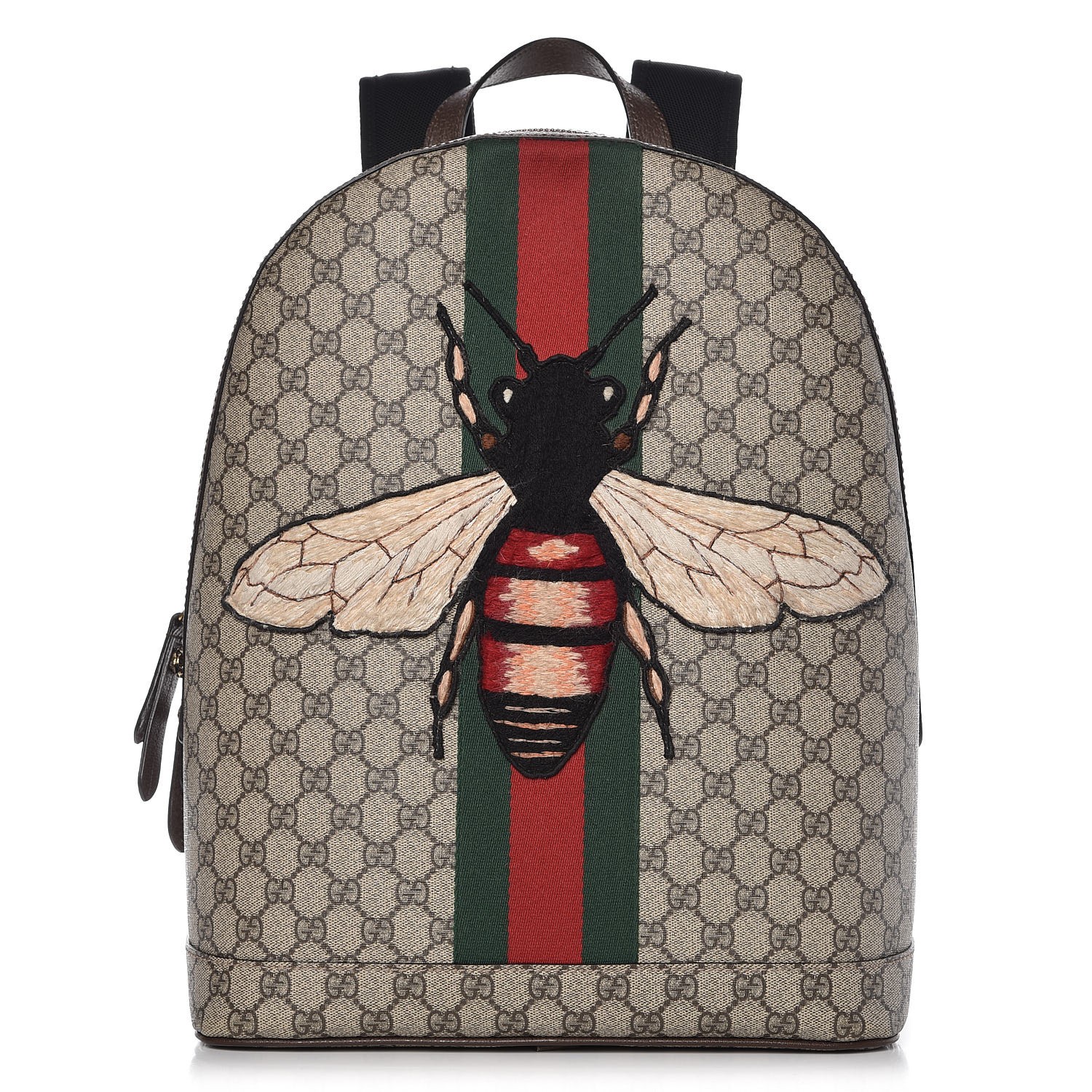 GUCCI GG Supreme Monogram Web Animalier Bee Backpack 291387