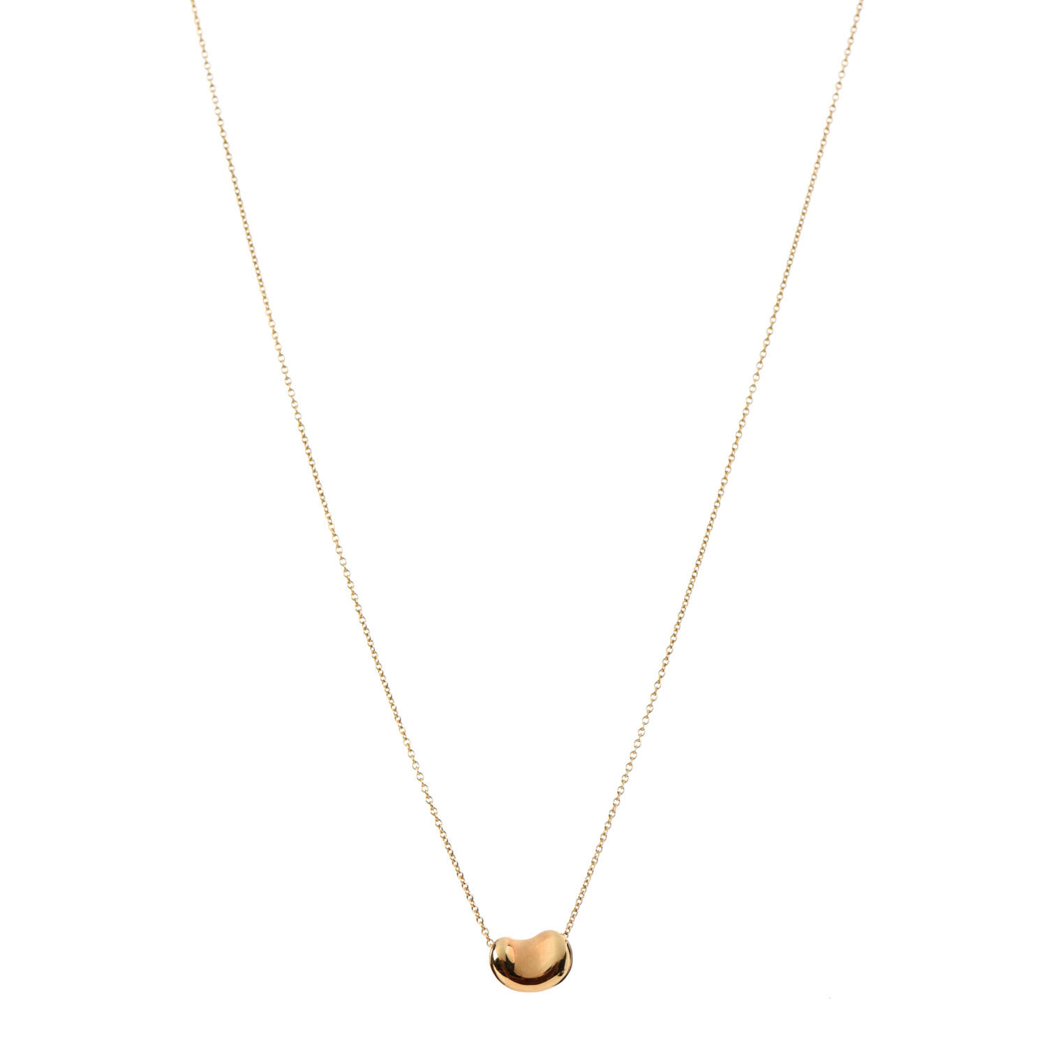 Tiffany 18k Yellow Gold 9mm Elsa Peretti Bean Pendant Necklace 364142 Fashionphile
