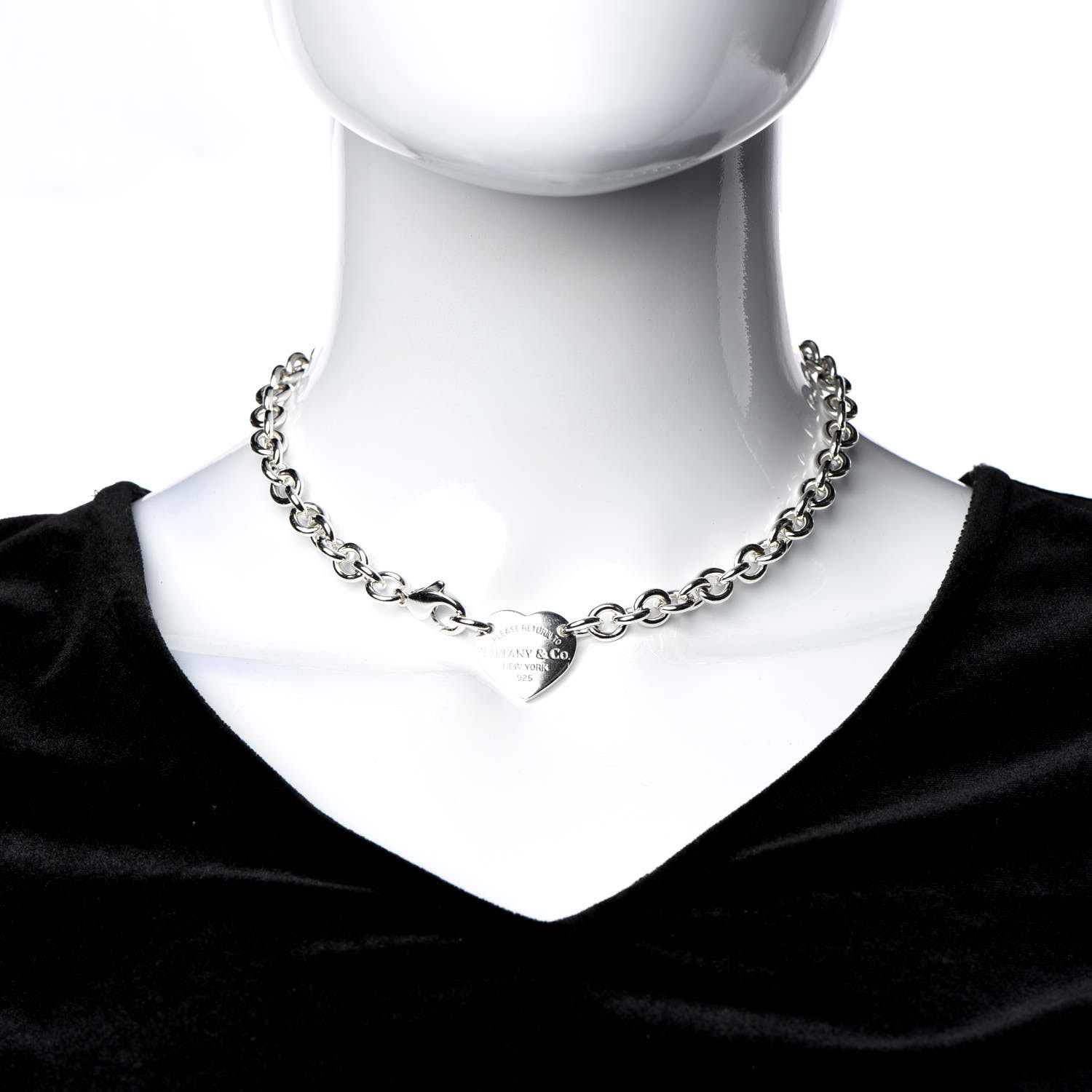 heart tag choker necklace