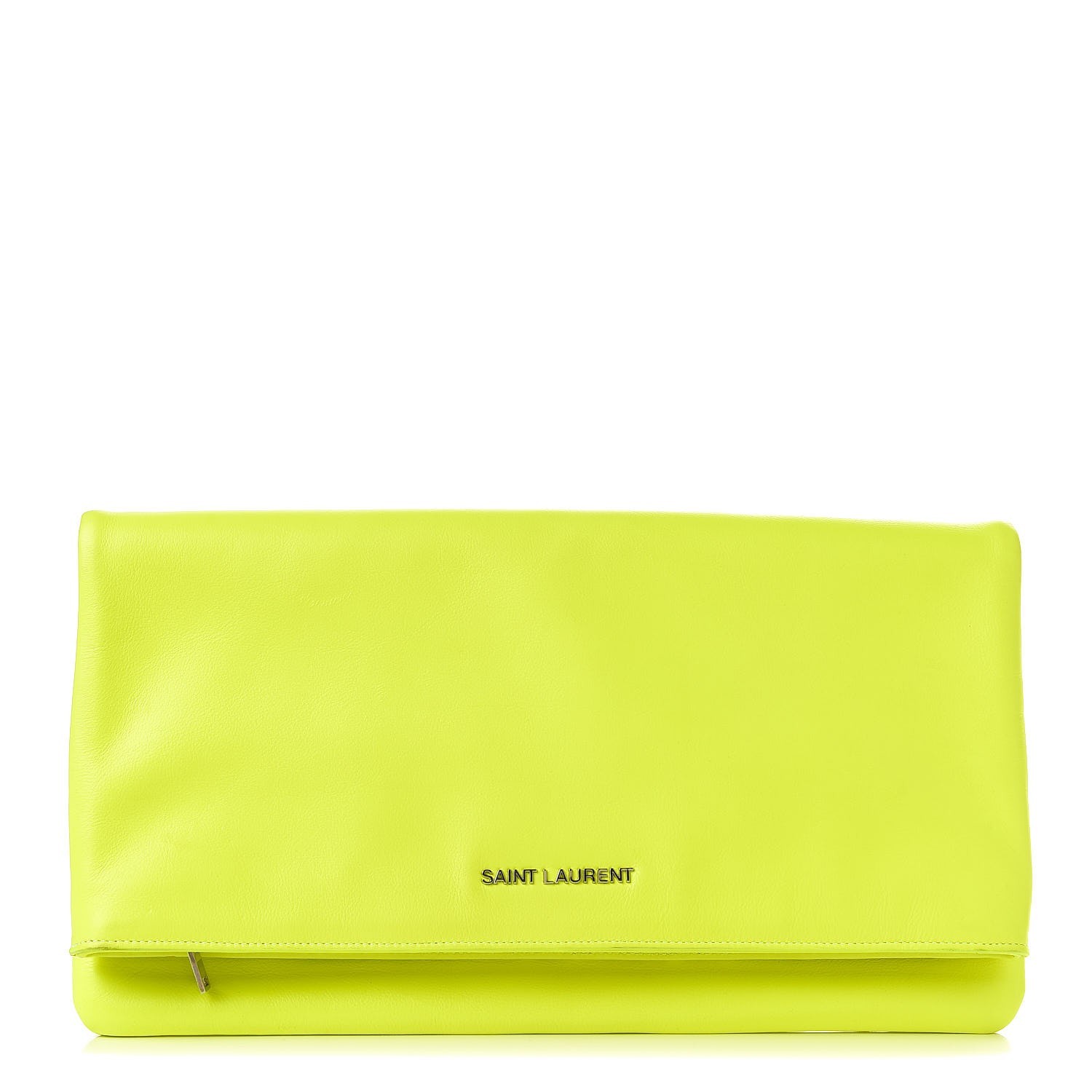 neon green ysl clutch