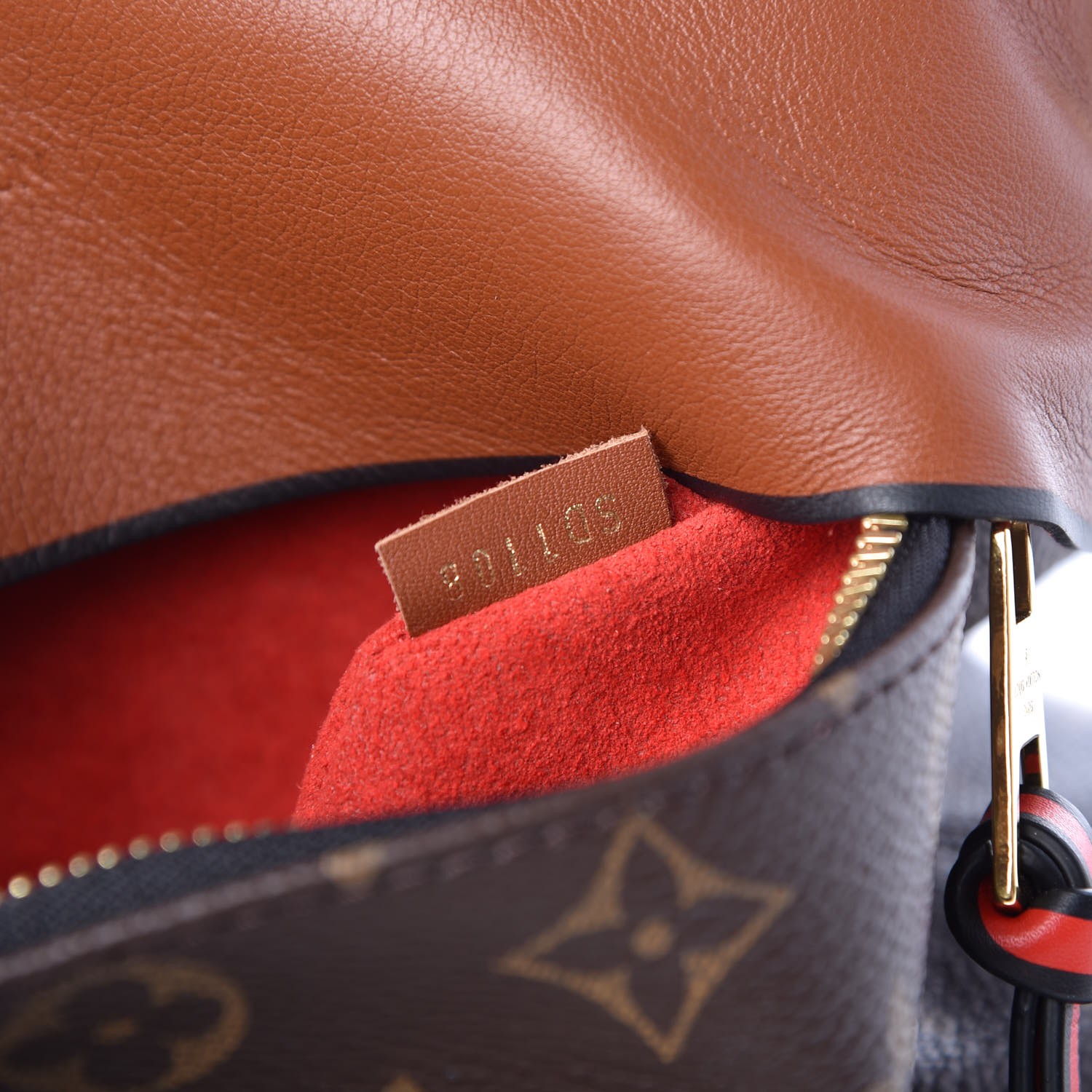 Louis Vuitton Monogram Canvas Caramel Rouge Tuileries Besace Bag
