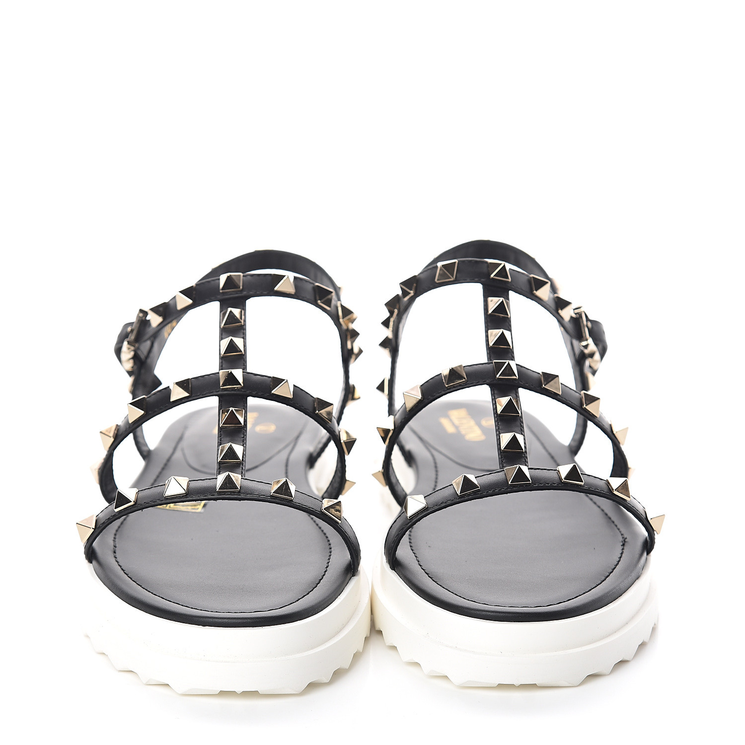 valentino rockstud ankle strap flat