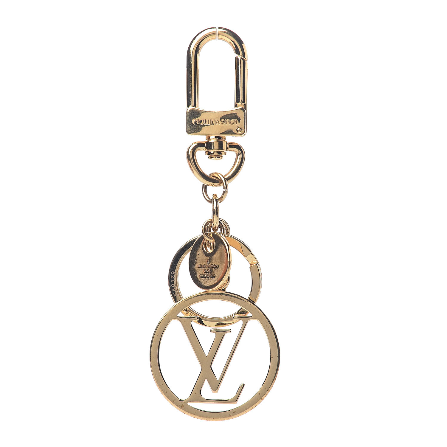 LOUIS VUITTON LV Circle Bag Charm Key Holder Gold 539932