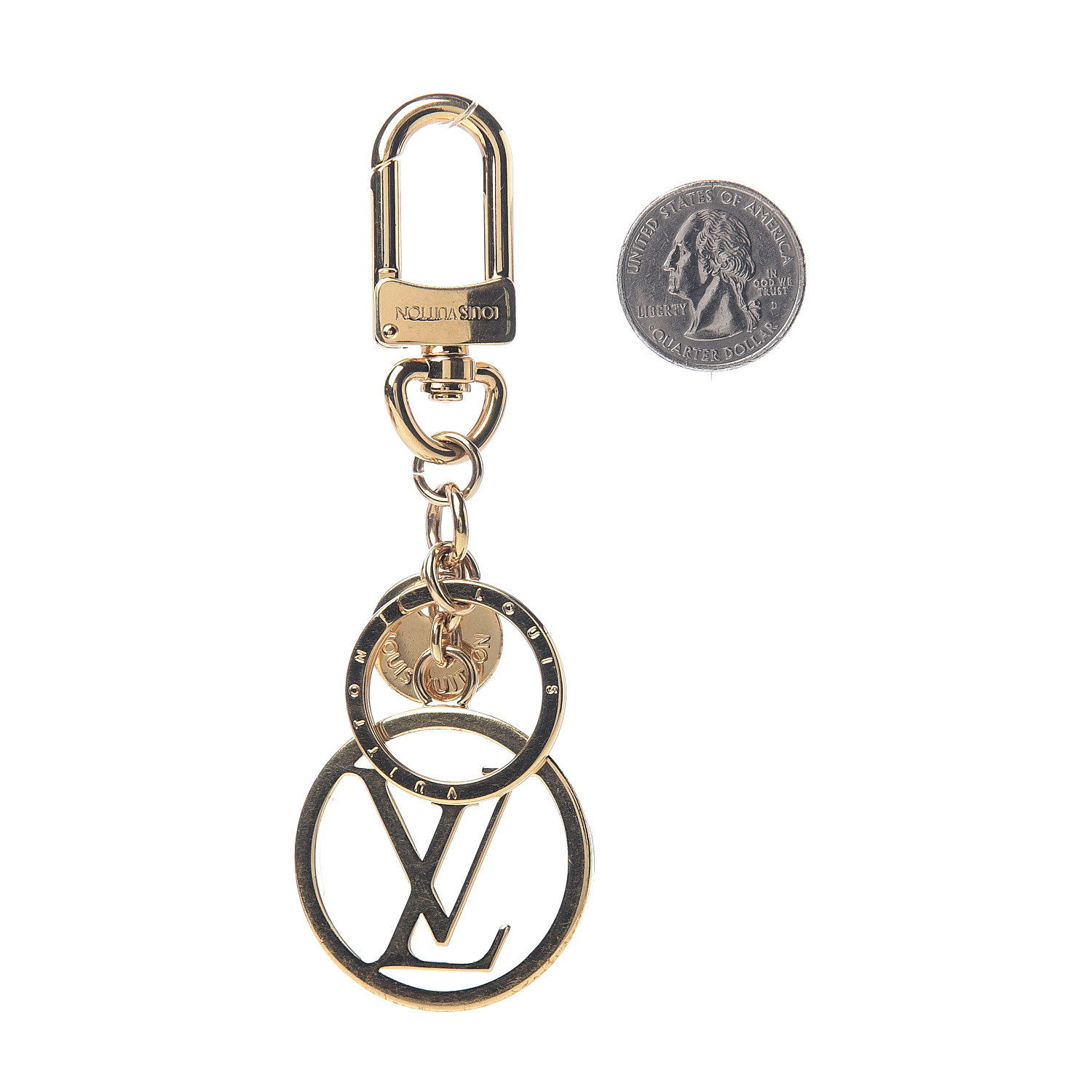 LOUIS VUITTON LV Circle Bag Charm Key Holder Gold 539932