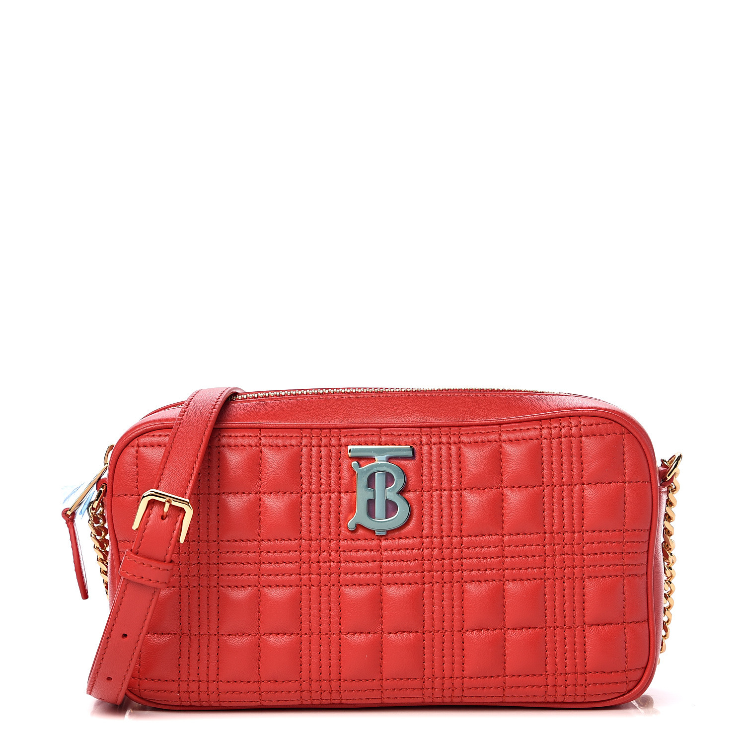 red camera bag