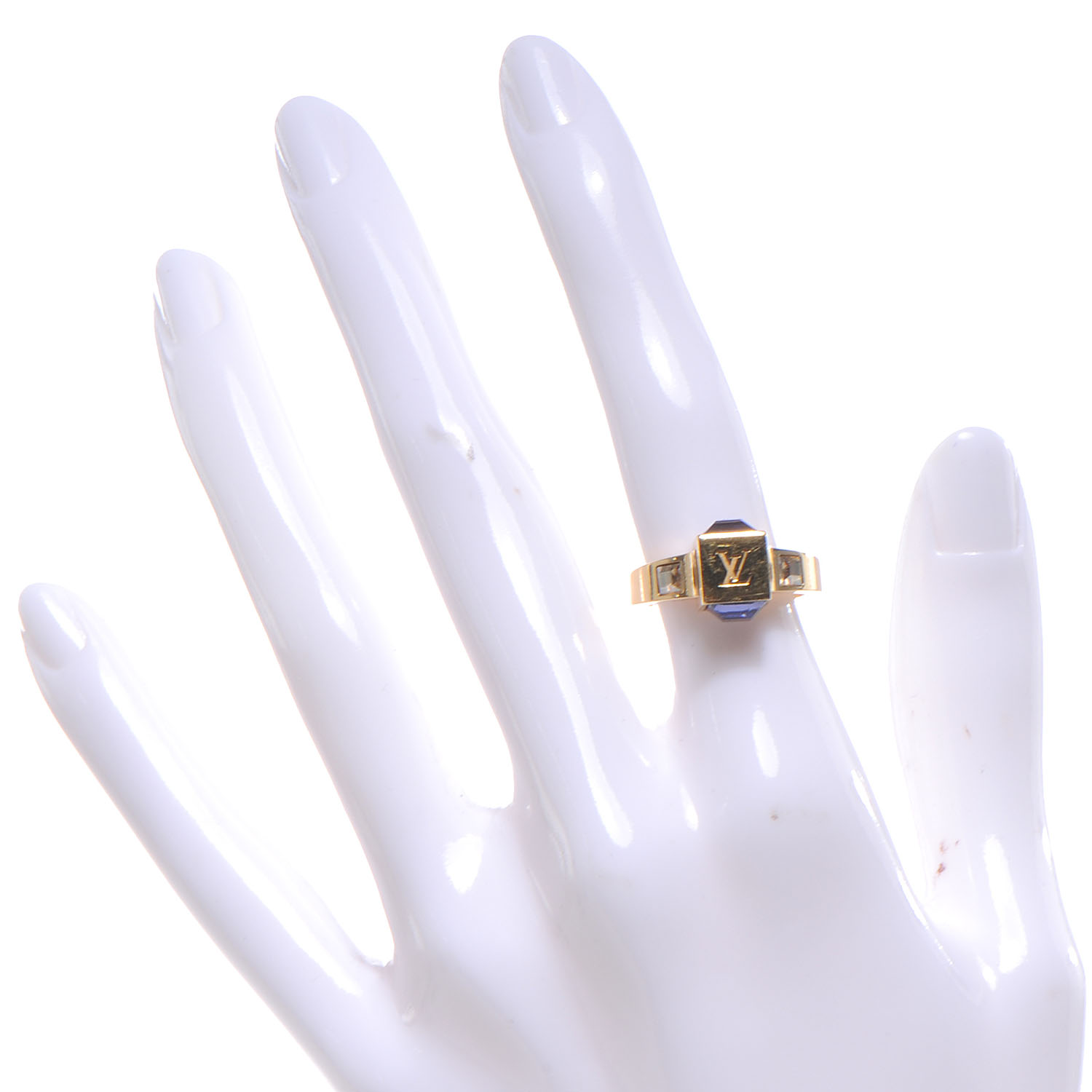 LOUIS VUITTON Swarovski Gamble Ring Azur Medium 53mm Size 6.5 56906