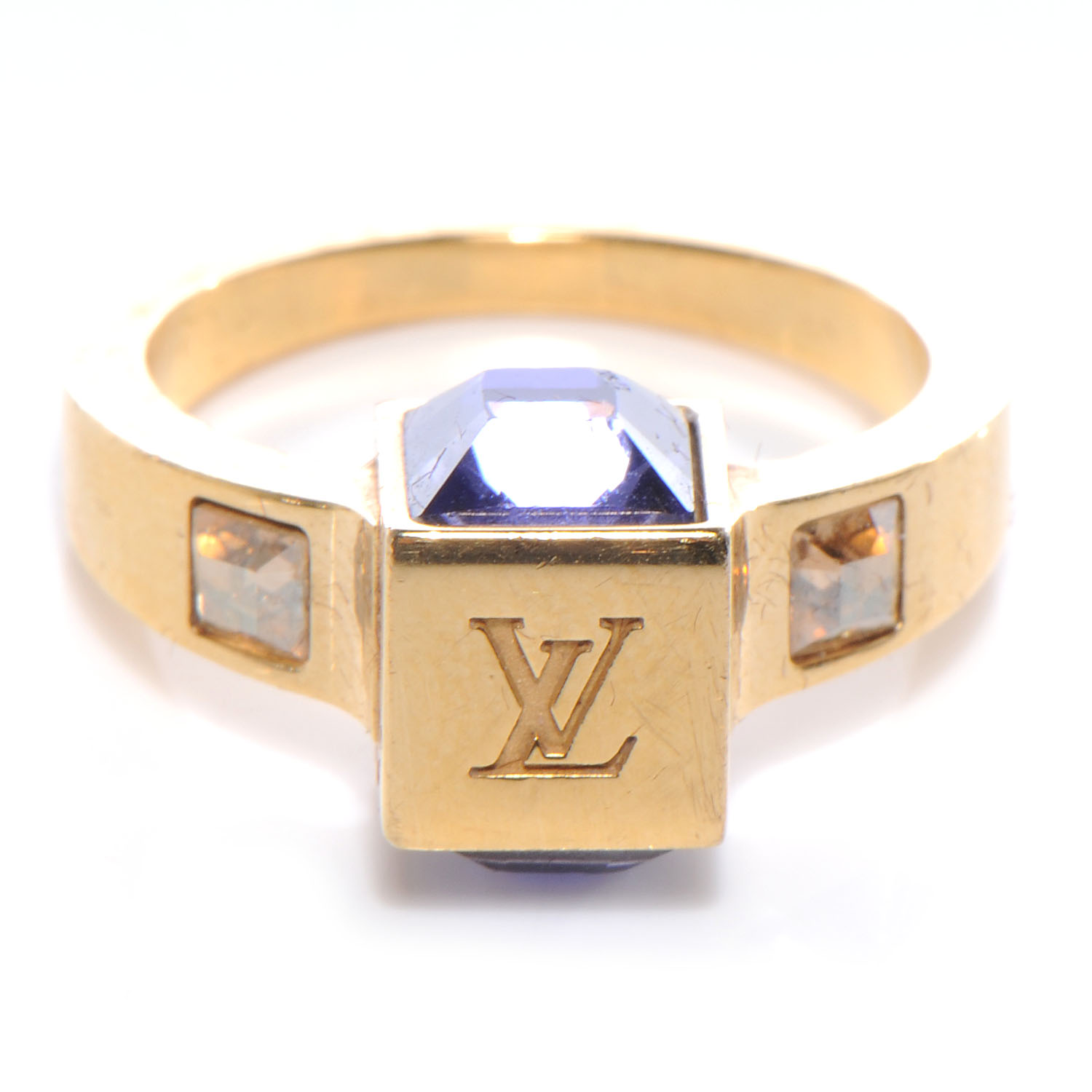 LOUIS VUITTON Swarovski Gamble Ring Azur Medium 53mm Size 6.5 56906