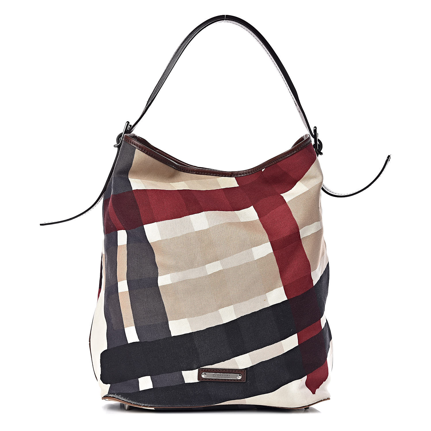 burberry canvas check bucket bag