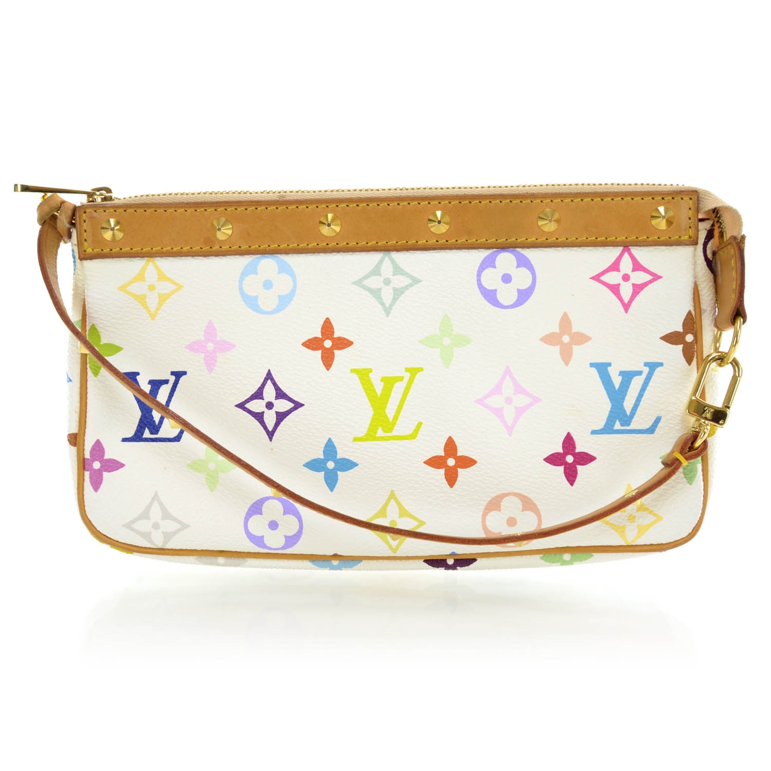 louis vuitton pochette white multicolor