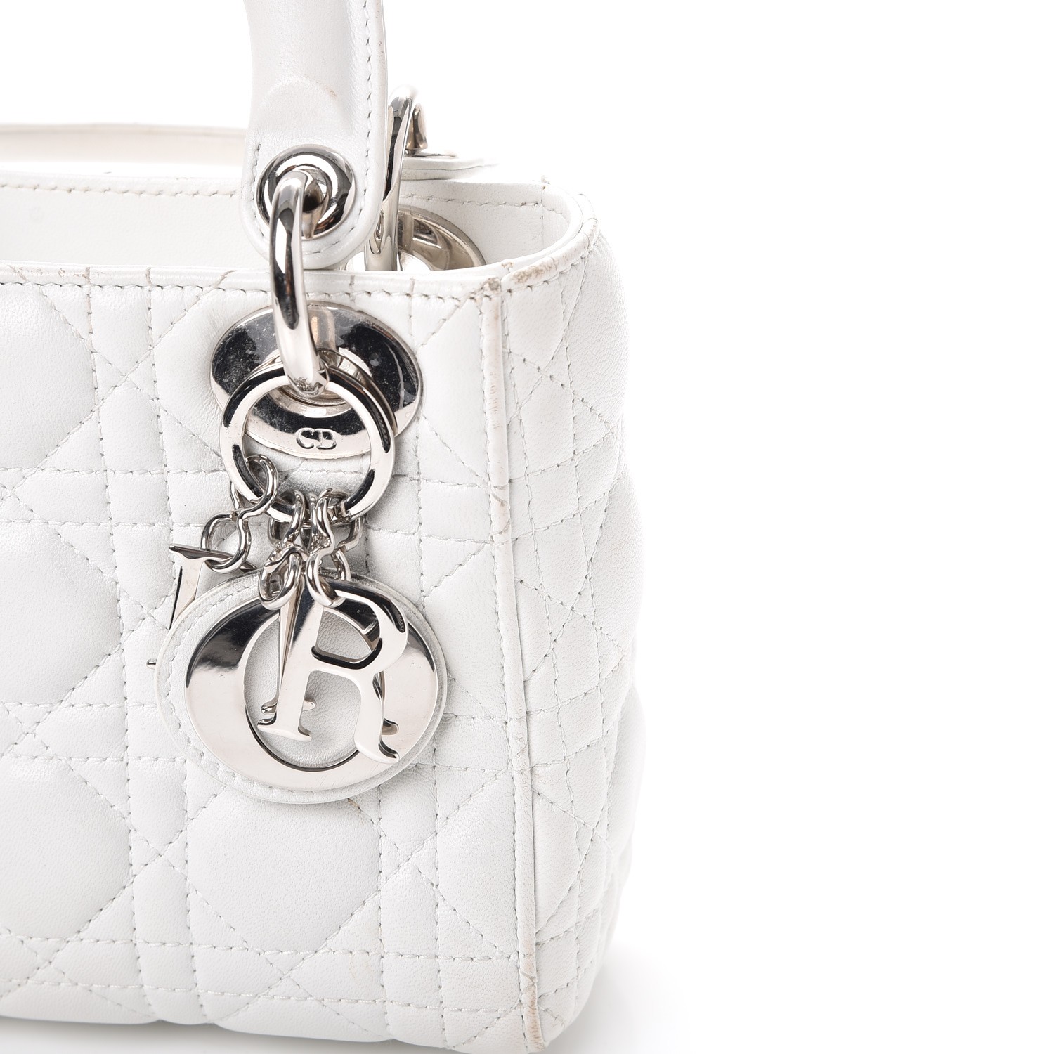 Christian Dior Lambskin Cannage Mini Lady Dior White Fashionphile Christian Dior Lambskin Cannage Mini Lady Dior White Fashionphile