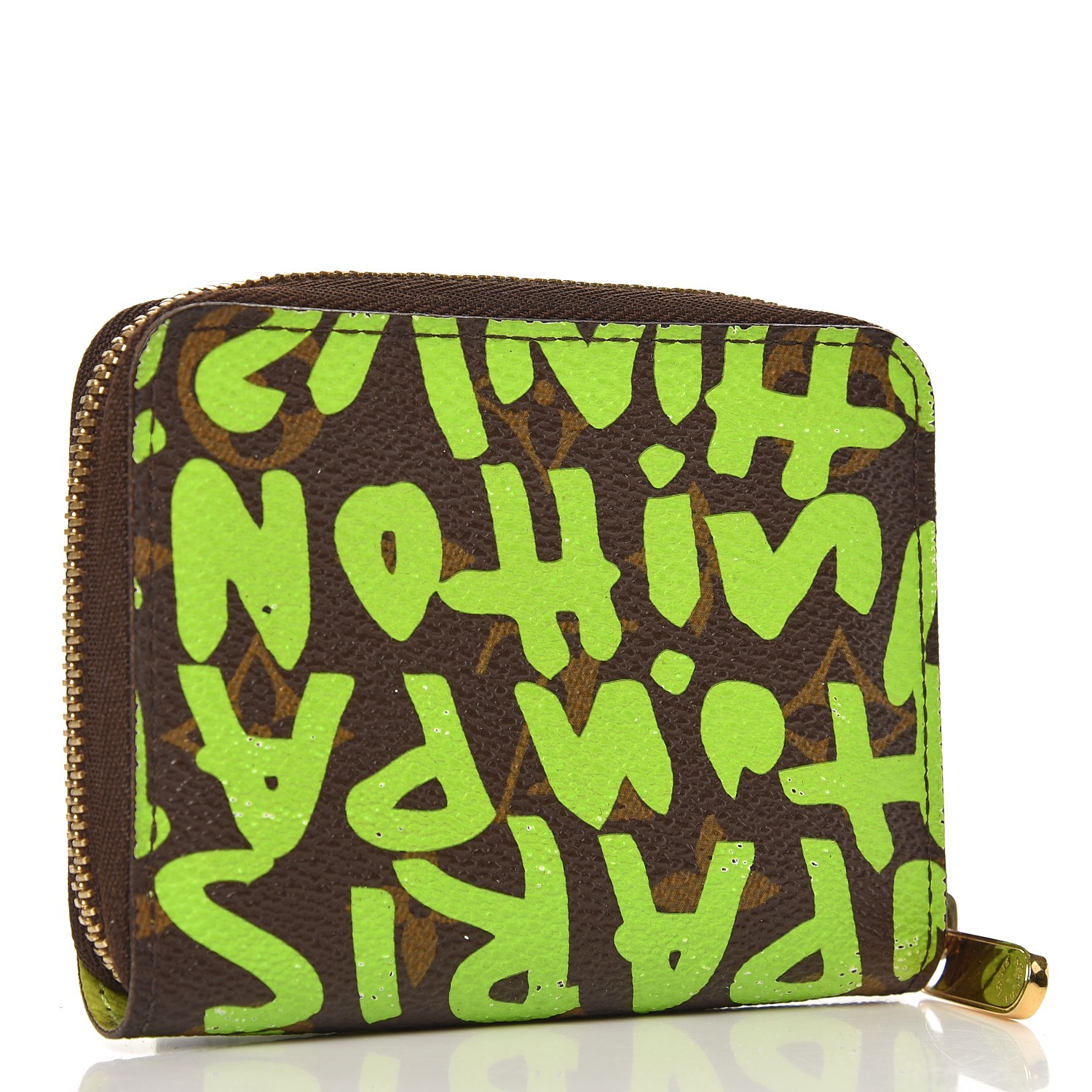 LOUIS VUITTON Monogram Graffiti Zippy Coin Purse Wallet Green 247799