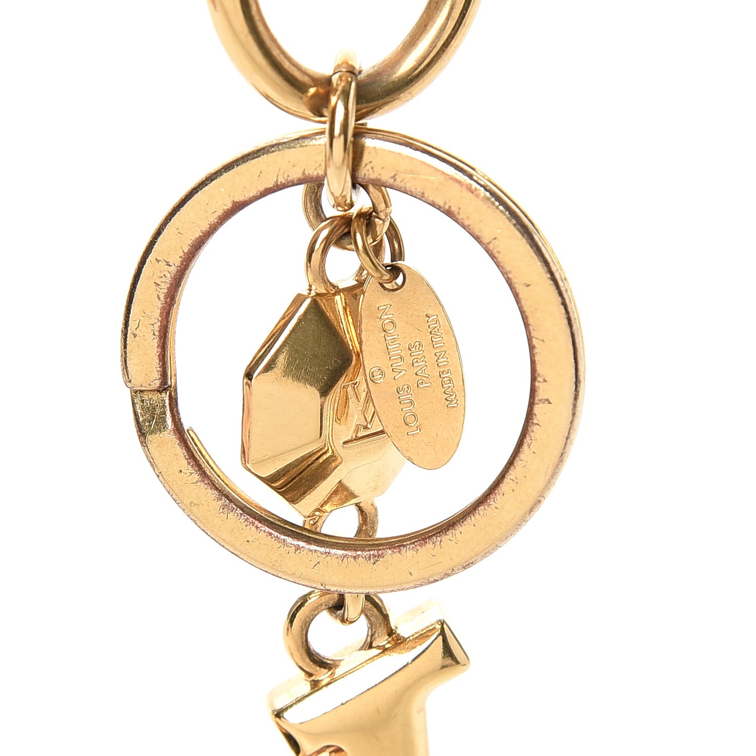 LOUIS VUITTON LV Facettes Bag Charm Key Holder Gold 248093
