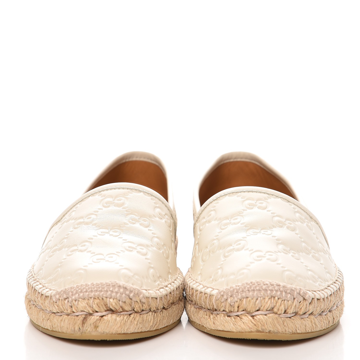 GUCCI Guccissima Signature Espadrilles 38 White 247819