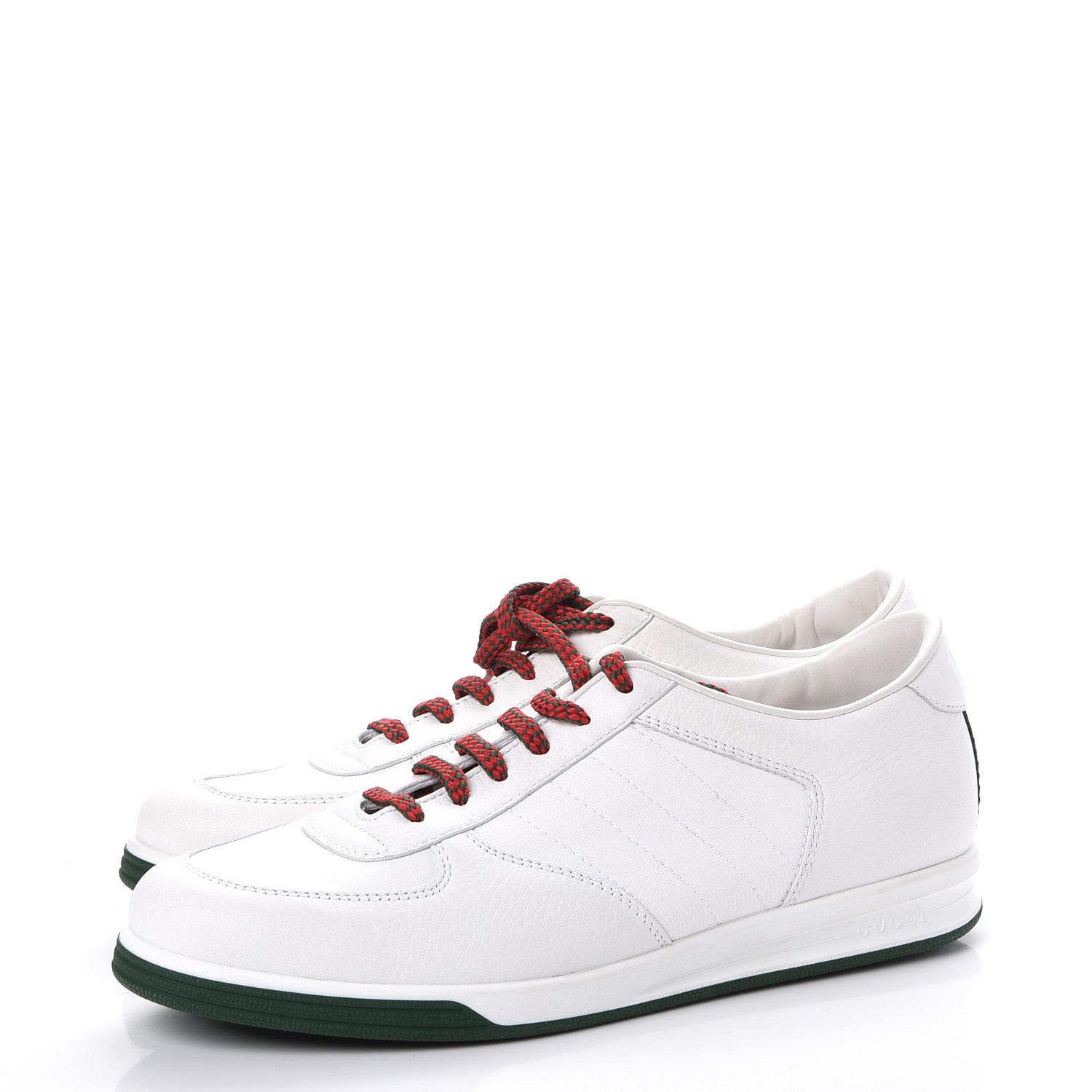 GUCCI Calfskin 1984 Web Sneakers 37.5 White 247936