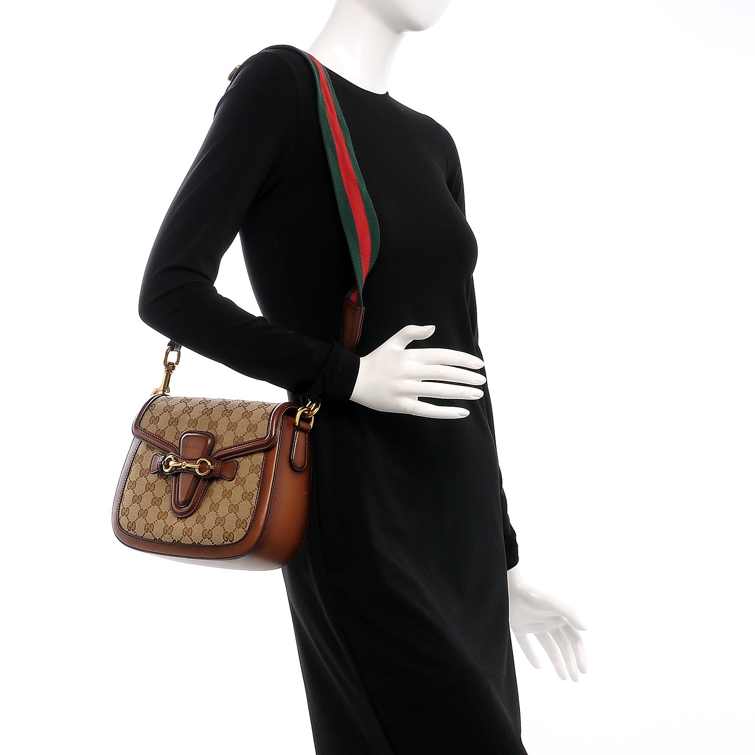 gucci lady web medium crossbody bag brown