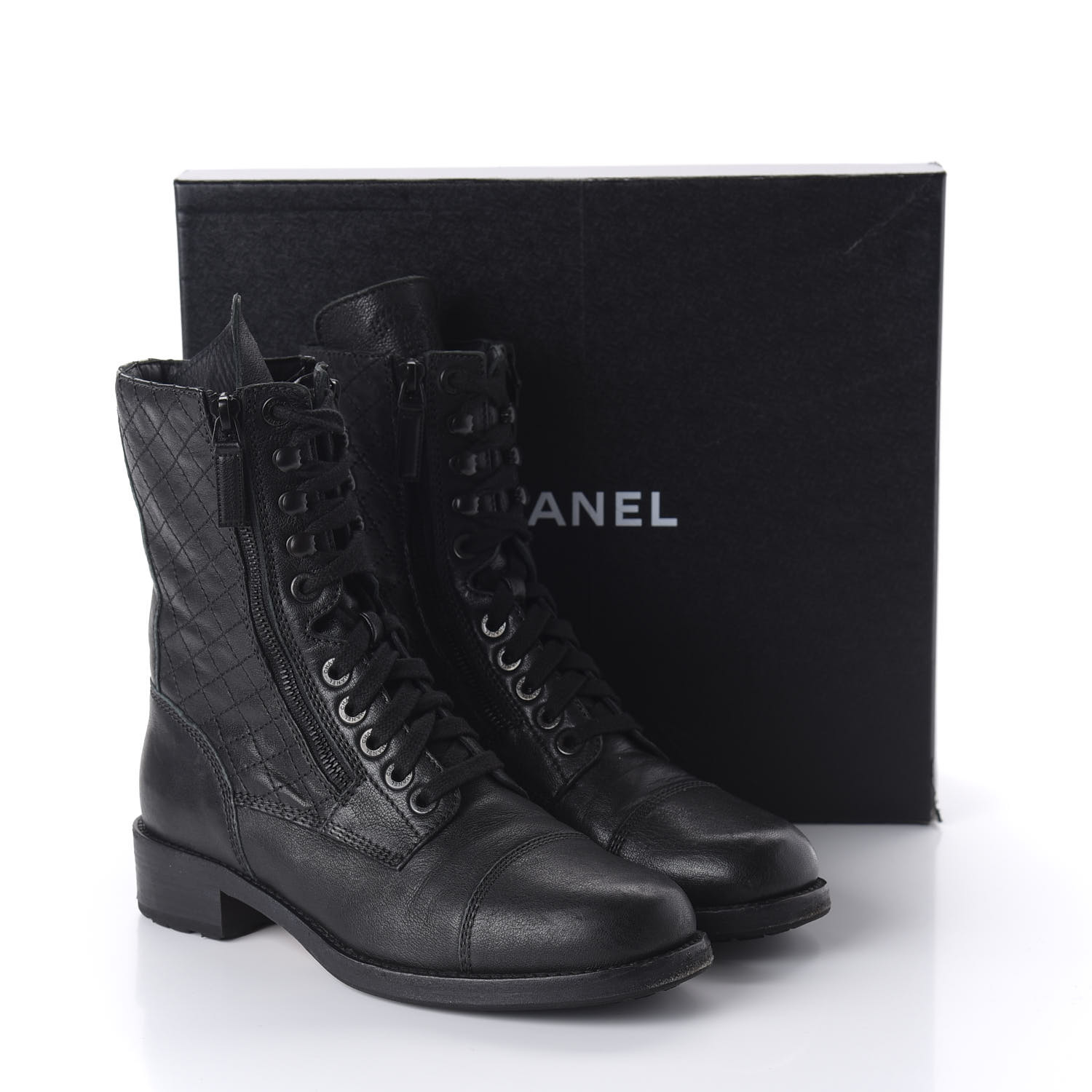 chanel quilted combat boots 2020
