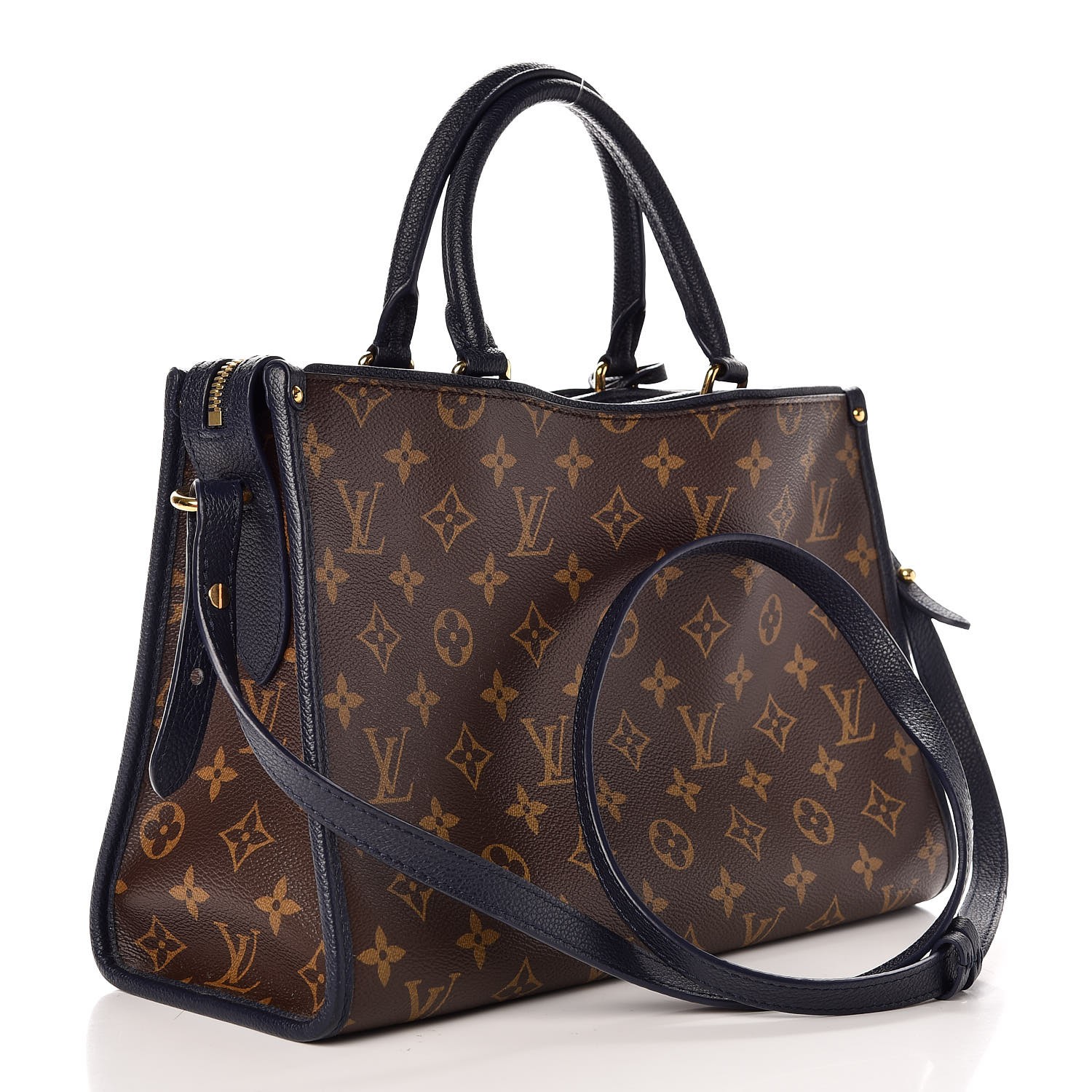 Louis Vuitton Brown Monogram Popincourt Satchel Shoulder Handbag Marine  Blue