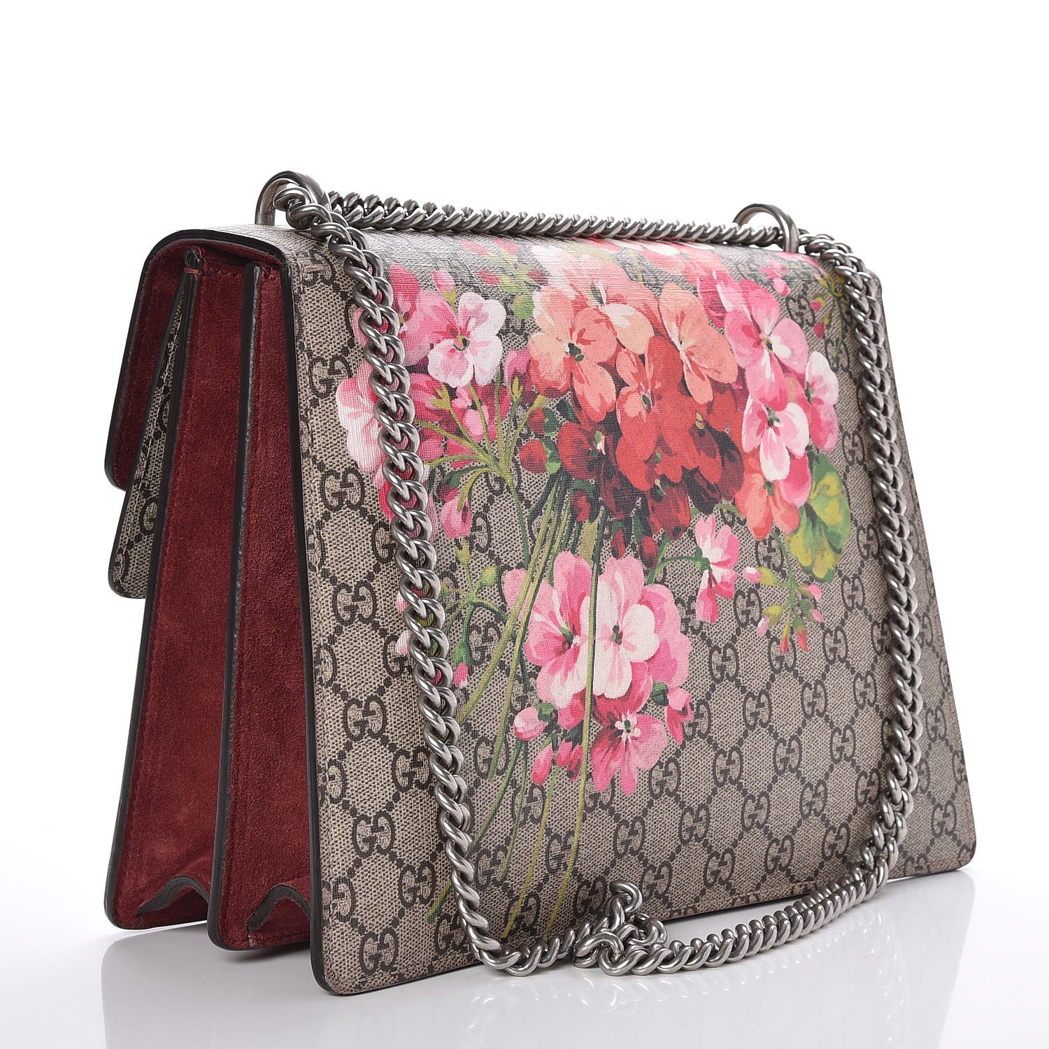 GUCCI GG Supreme Monogram Blooms Print Medium Dionysus Shoulder Bag Antique Rose 247700