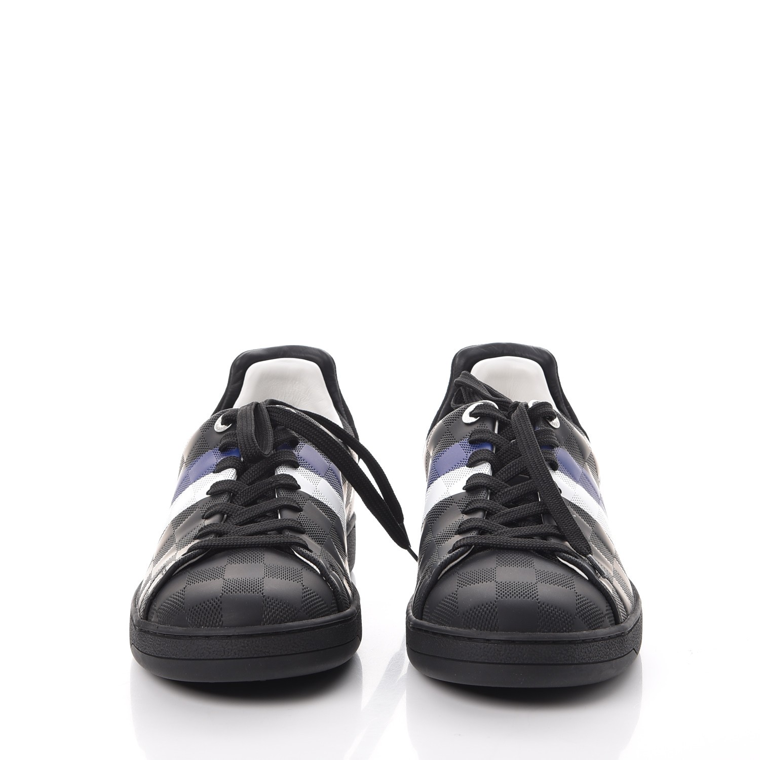 LOUIS VUITTON Mens Damier Infini Frontrow Sneakers 6 Black 247436