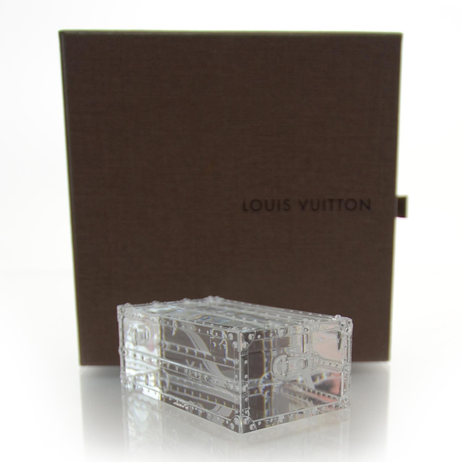 LOUIS VUITTON Crystal Trunk Paperweight 35842