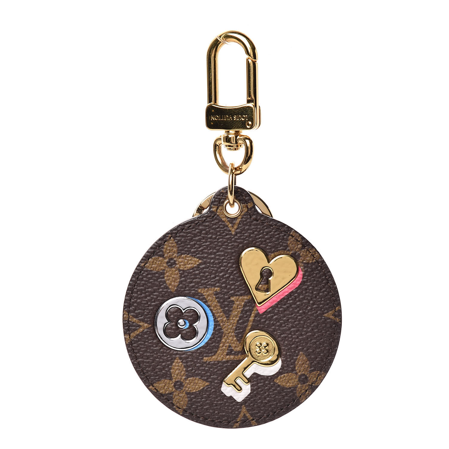 LOUIS VUITTON Monogram Love Lock Bag Charm Key Holder 430744