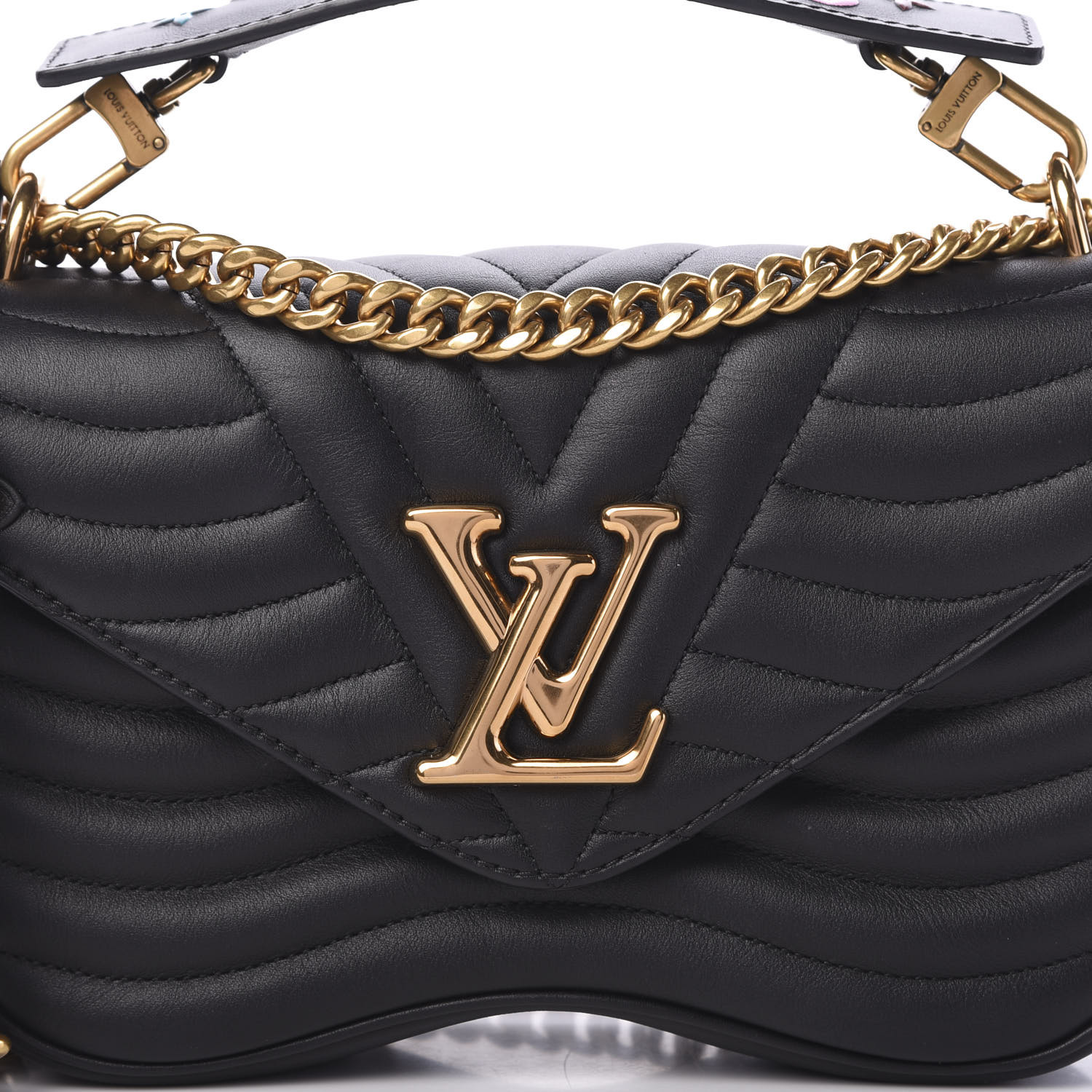 Louis Vuitton New Wave Chain Bag MM Black in Calfskin with Gold