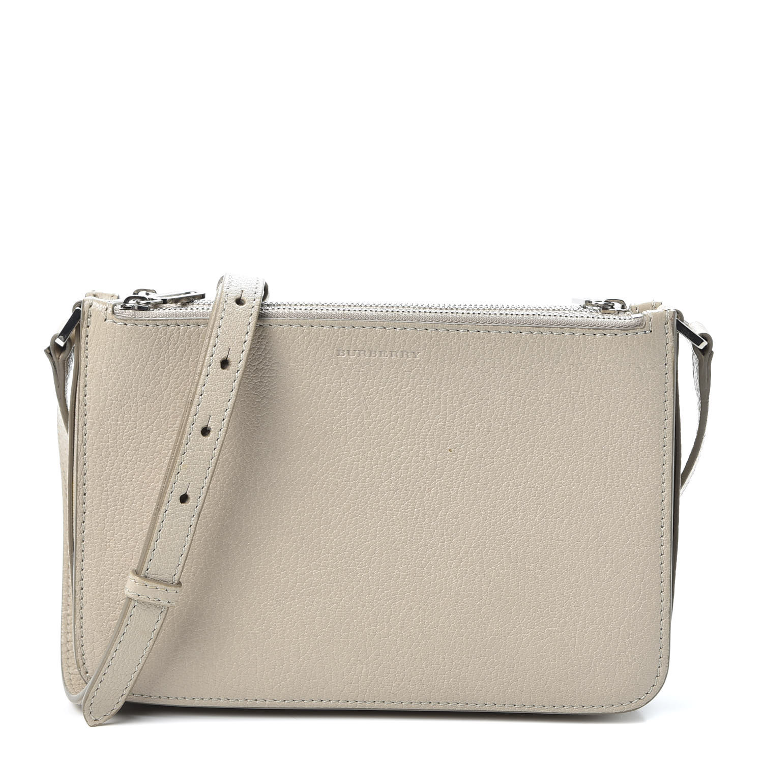 triple zip grainy leather crossbody bag
