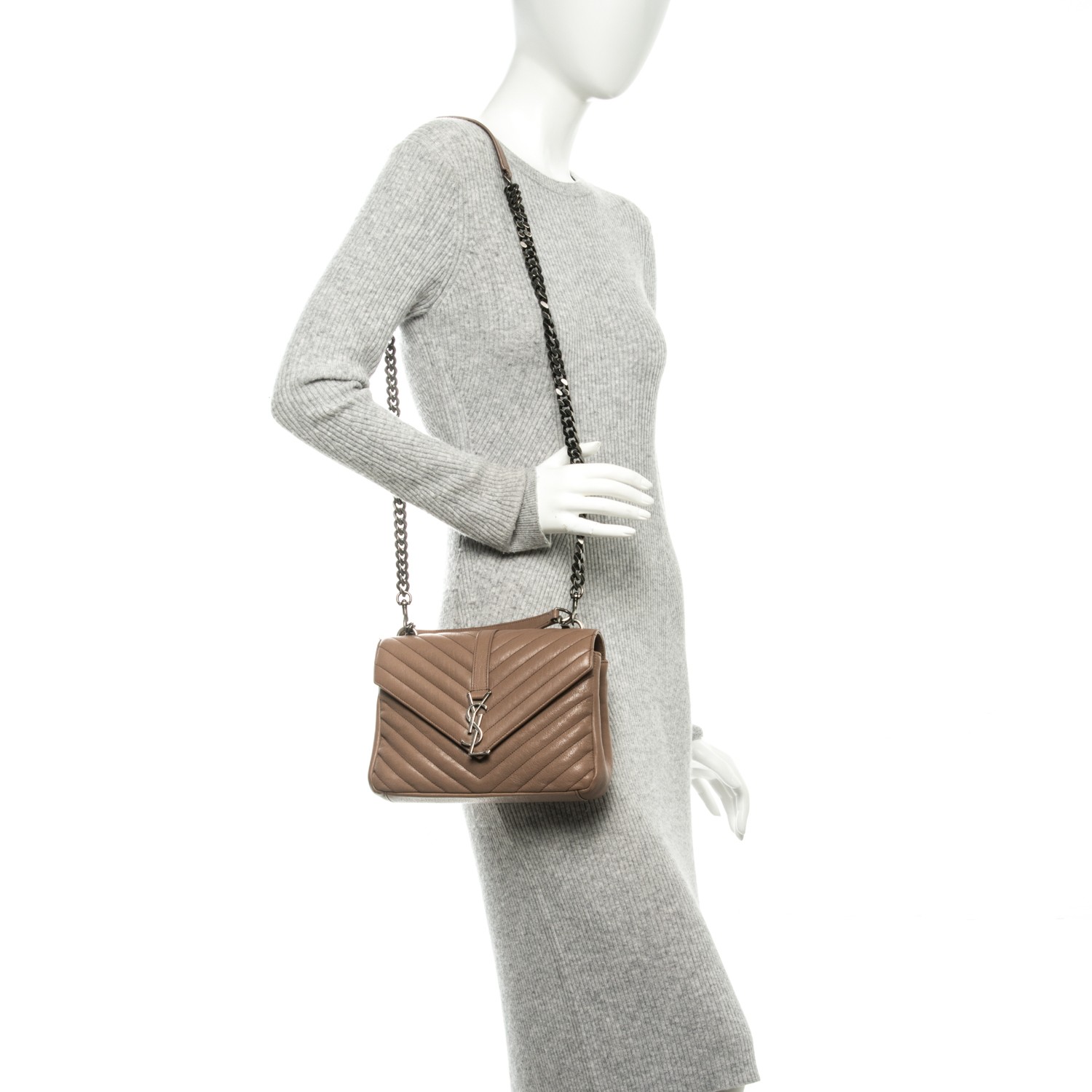 ysl college bag taupe