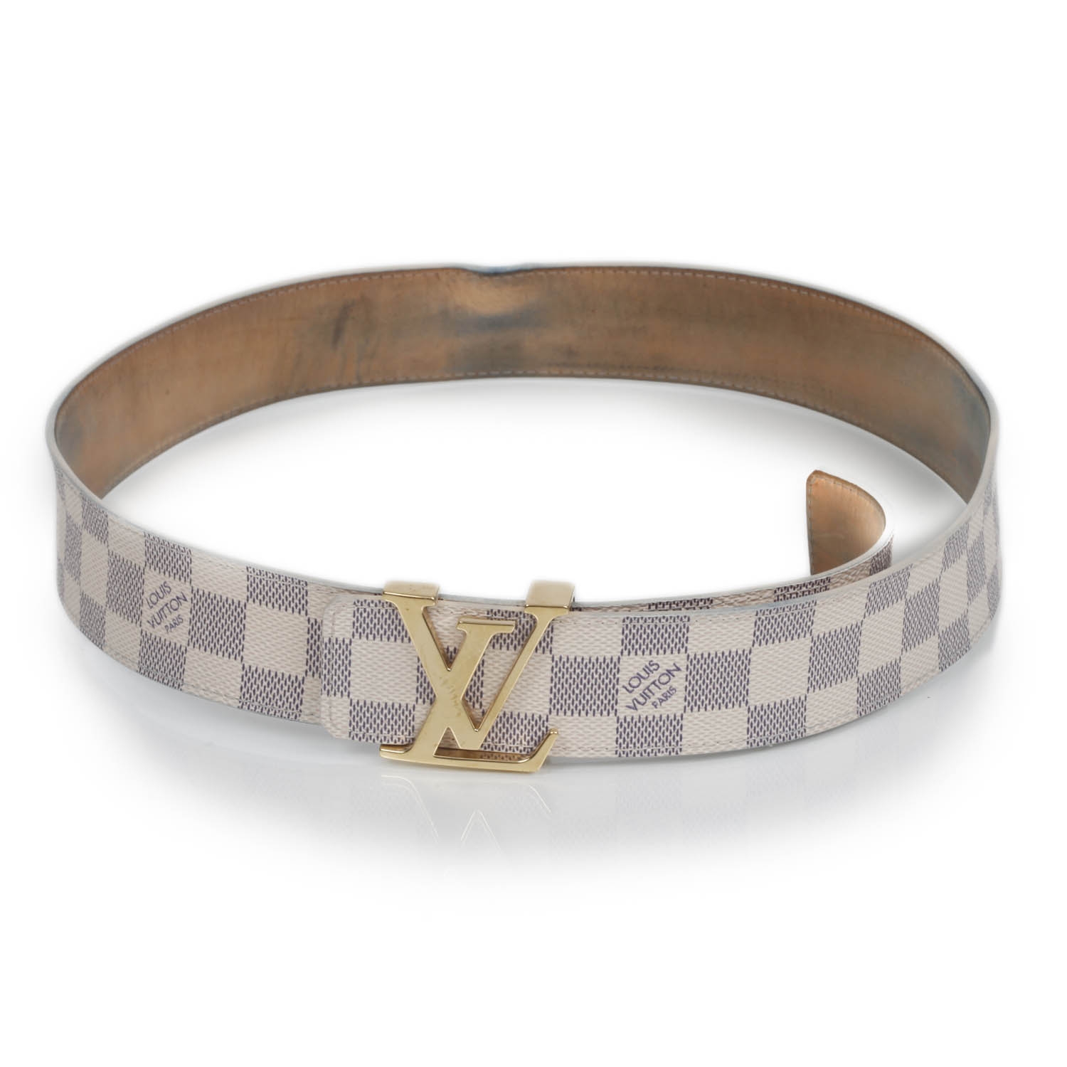 damier azur belt