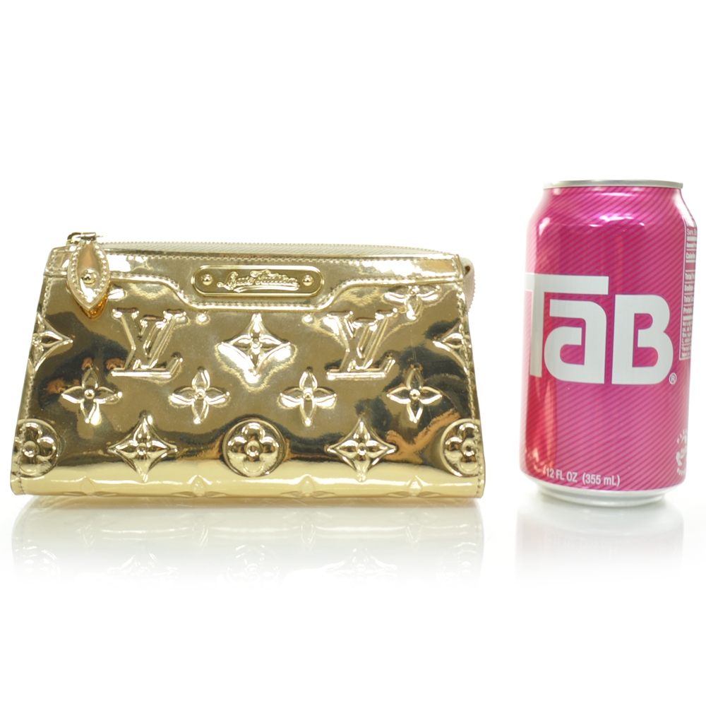 louis vuitton bags mirror LOUIS VUITTON Mirror Miroir Trousse Cosmetic Bag Gold 22095