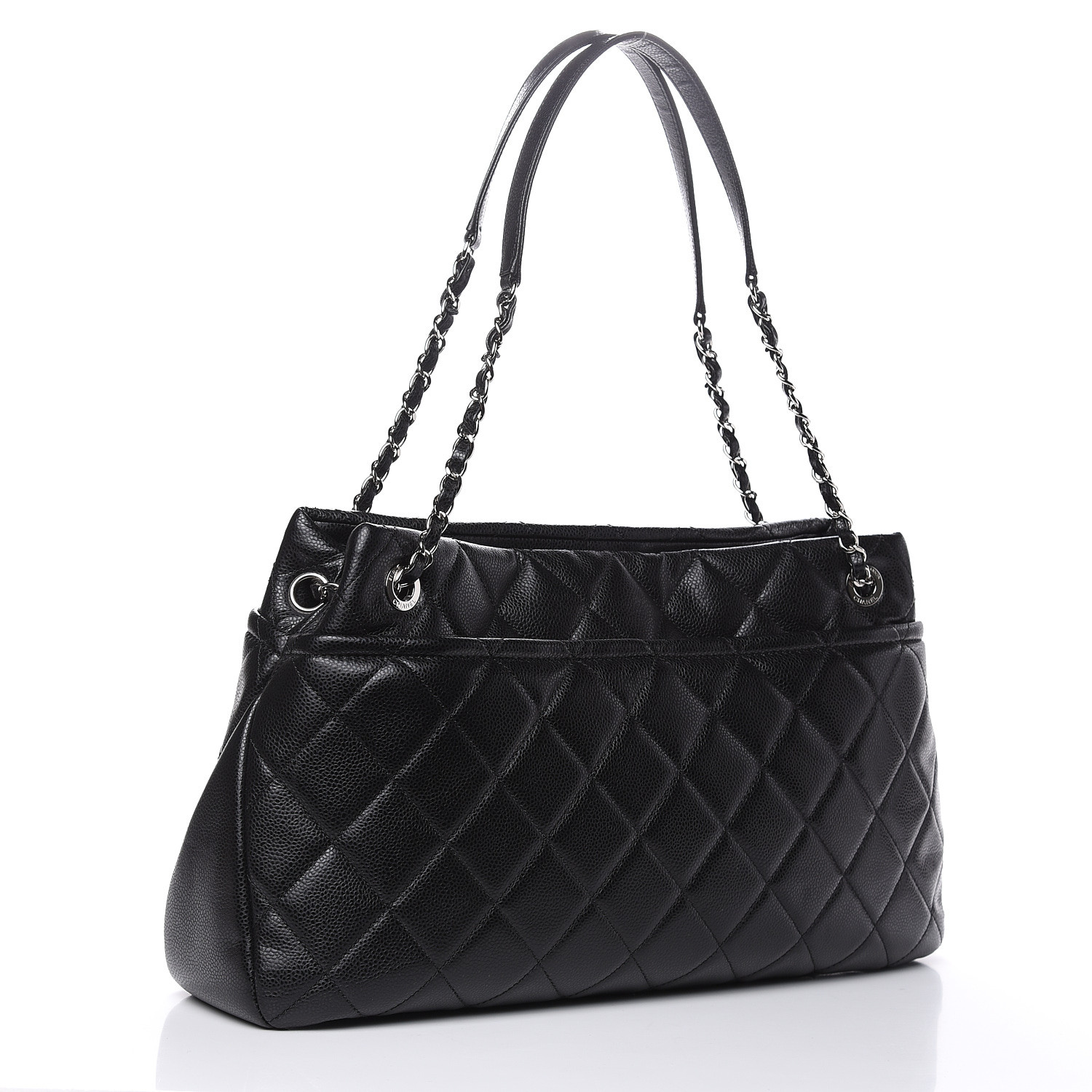 CHANEL Caviar Quilted Timeless CC Soft Tote Black 519017
