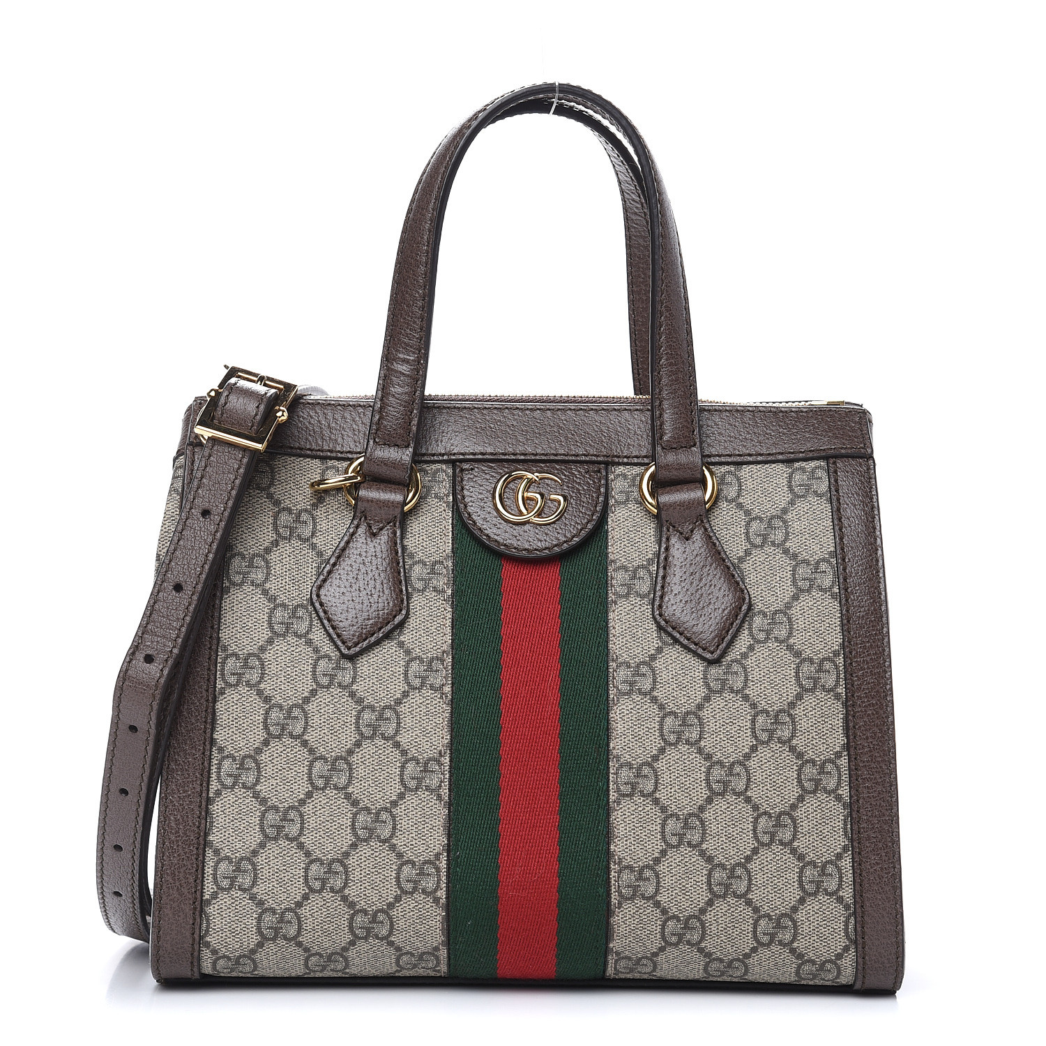 GUCCI GG Supreme Monogram Small Ophidia Tote Bag Brown 484932