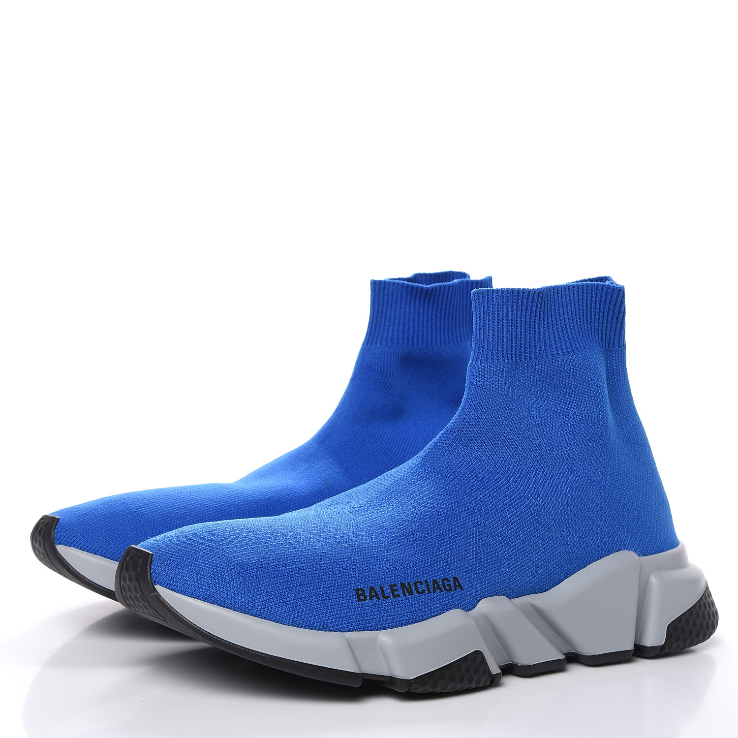 BALENCIAGA Neoprene Knit Speed Trainer Sneakers 7 Blue 484424