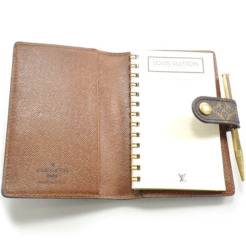 LOUIS VUITTON Monogram Mini Agenda Cover w Mechanical Pencil 22114