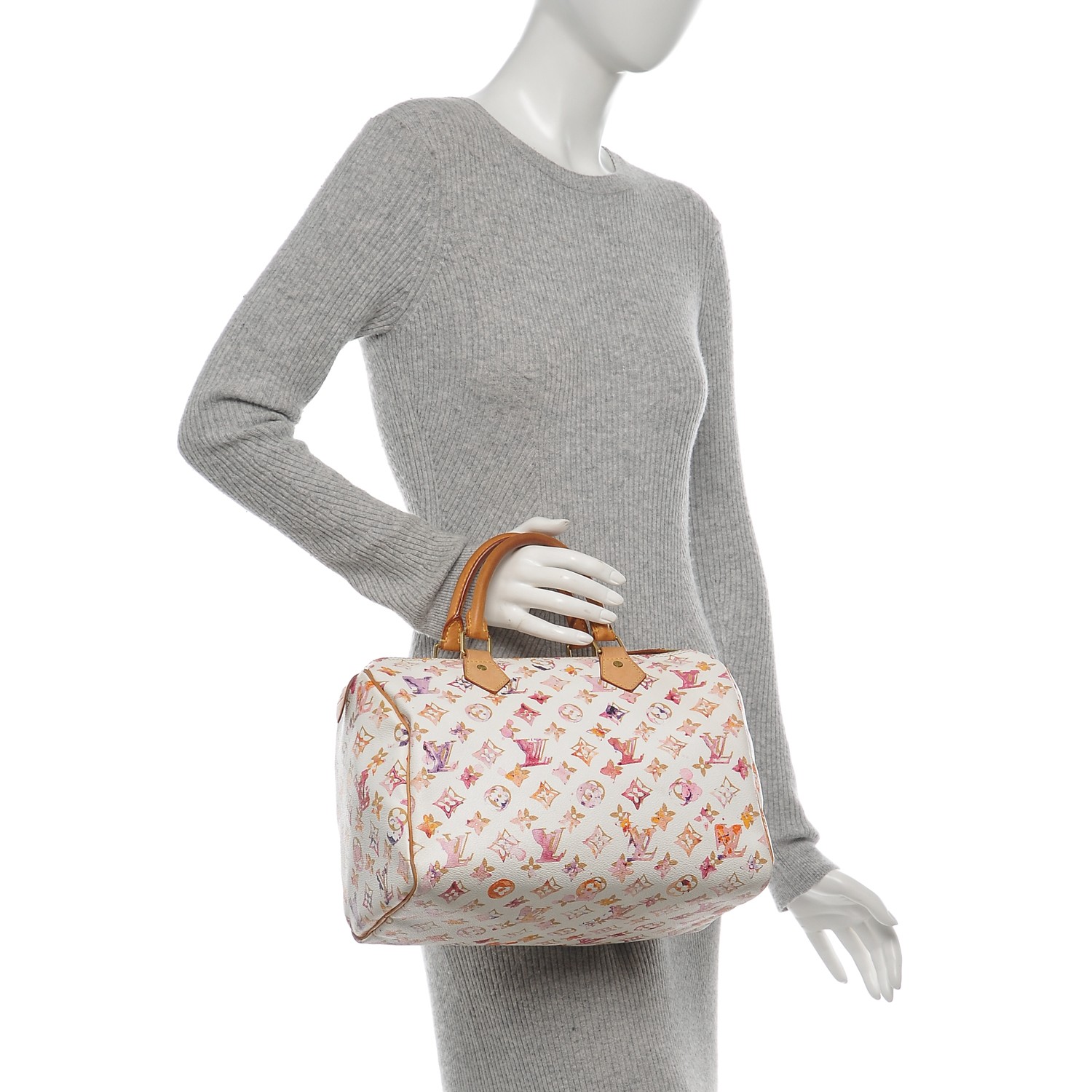 LOUIS VUITTON Watercolor Aquarelle Speedy 30 White 199275