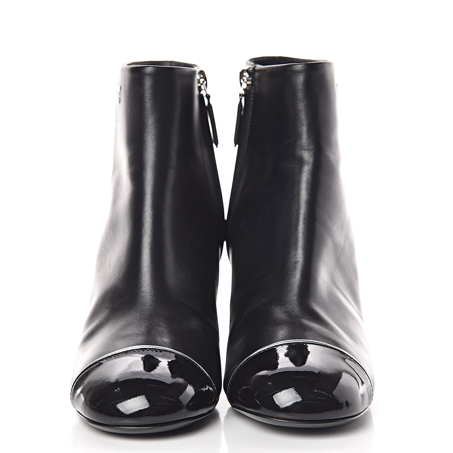 chanel patent boots