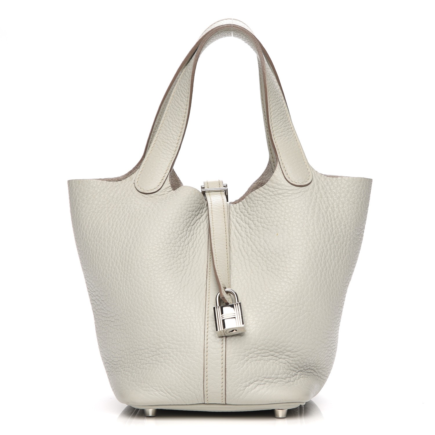 HERMES Taurillon Clemence Picotin Lock 18 PM Gris Perle 209092
