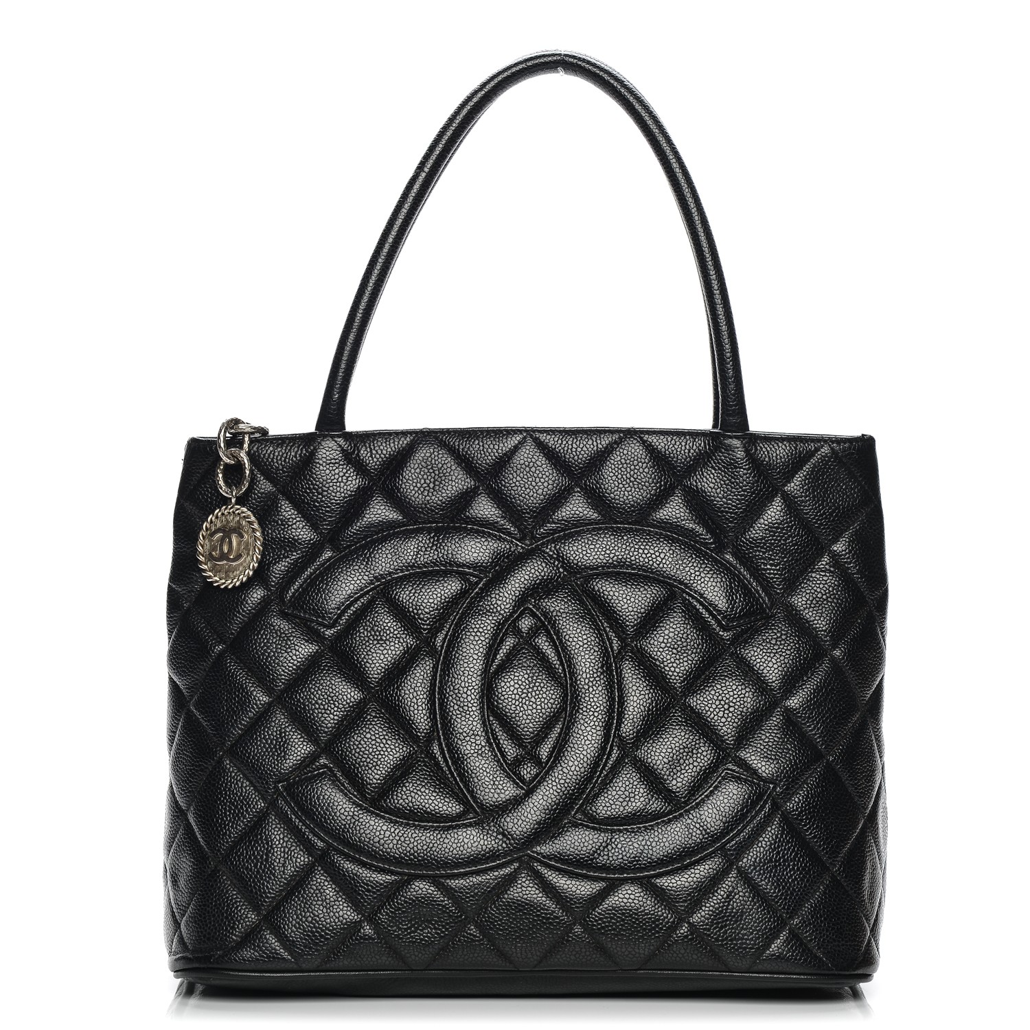 CHANEL Caviar Quilted Medallion Tote Black 199689