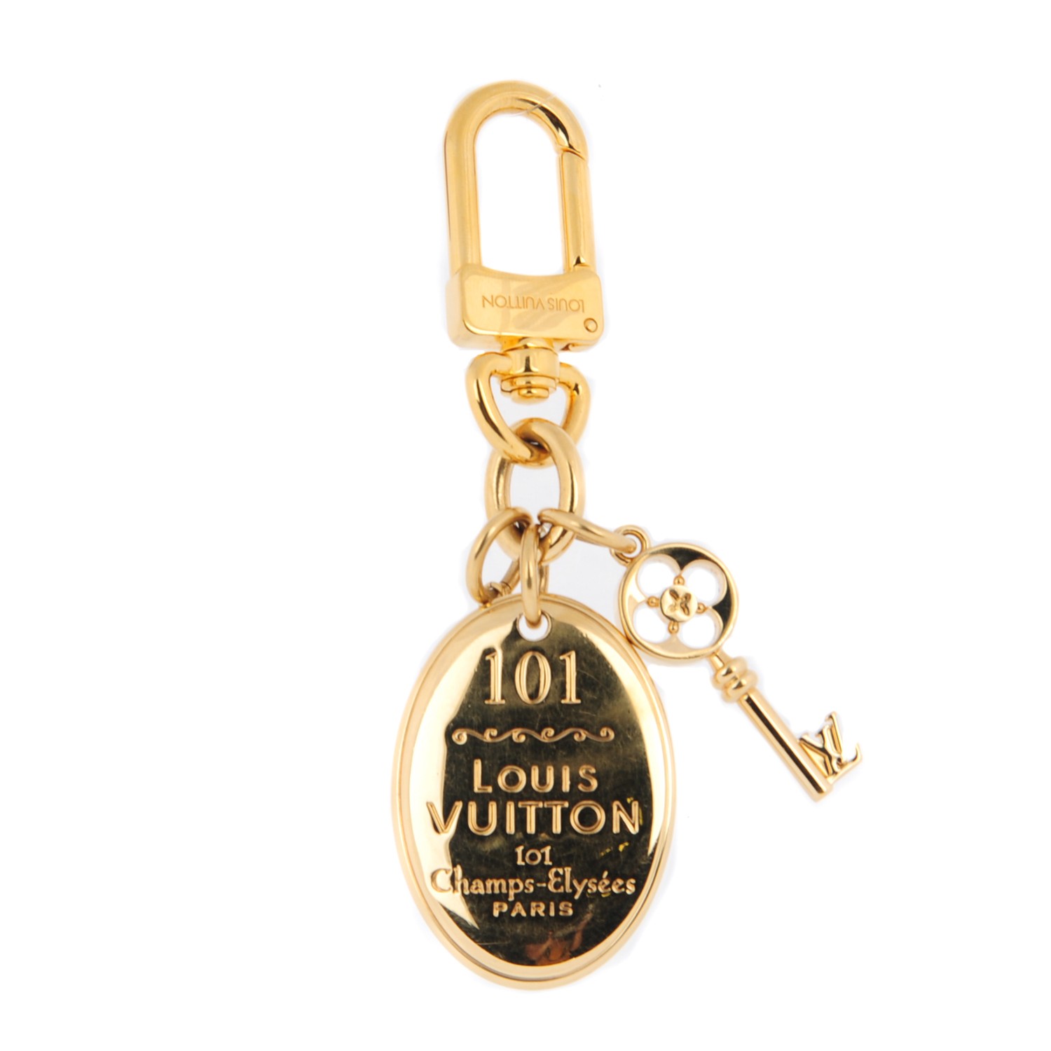 LOUIS VUITTON 101 Champs Elysees Maison Key Holder Gold 127322