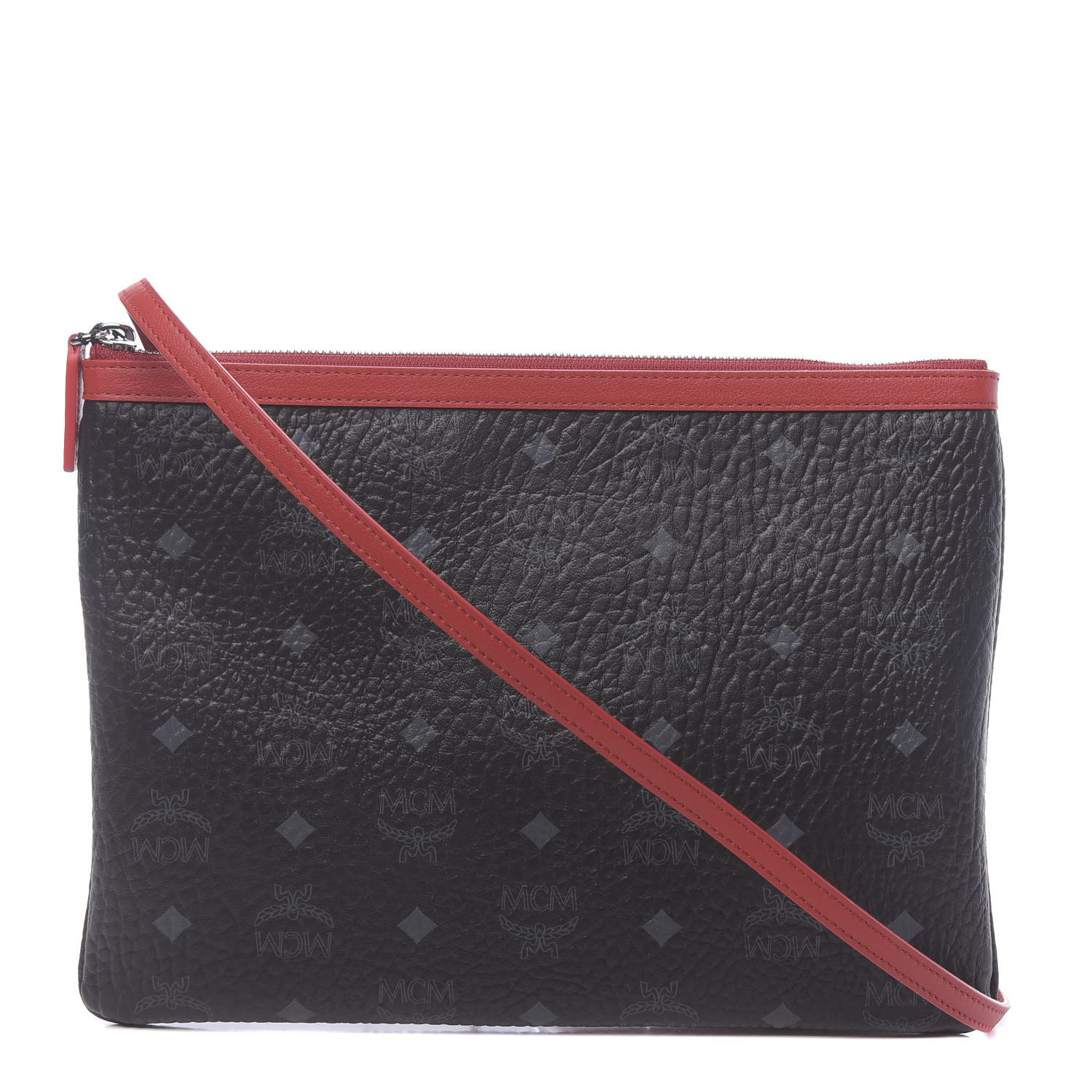 red mcm crossbody pouch