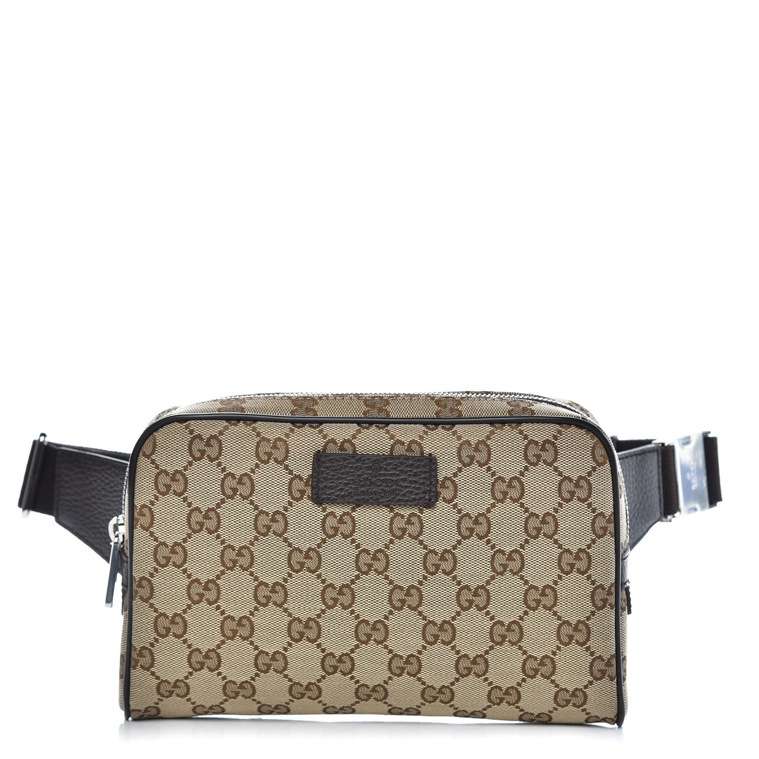 GUCCI Monogram Belt Bag Dark Brown 348325