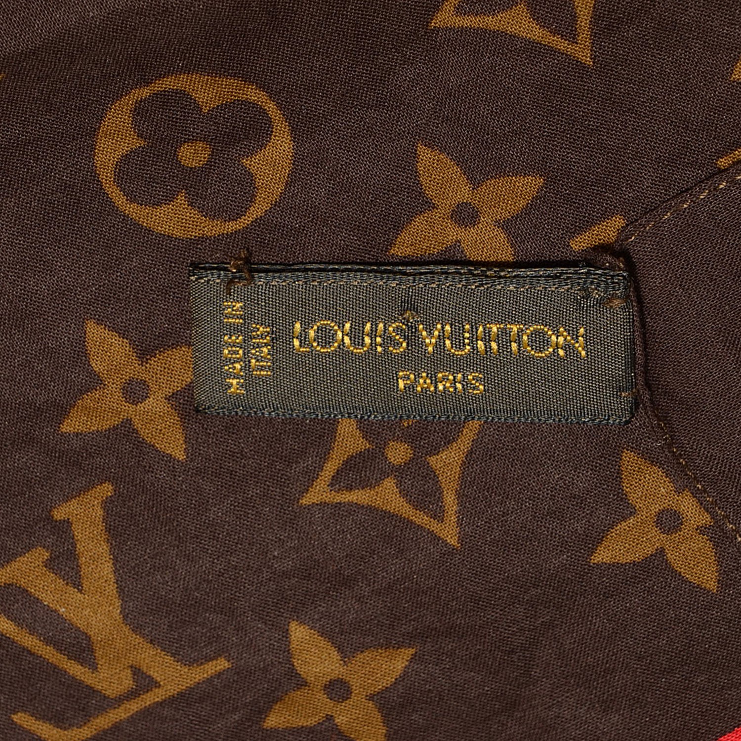 LOUIS VUITTON Cotton Monogram Groom Bandana Scarf Red 102519