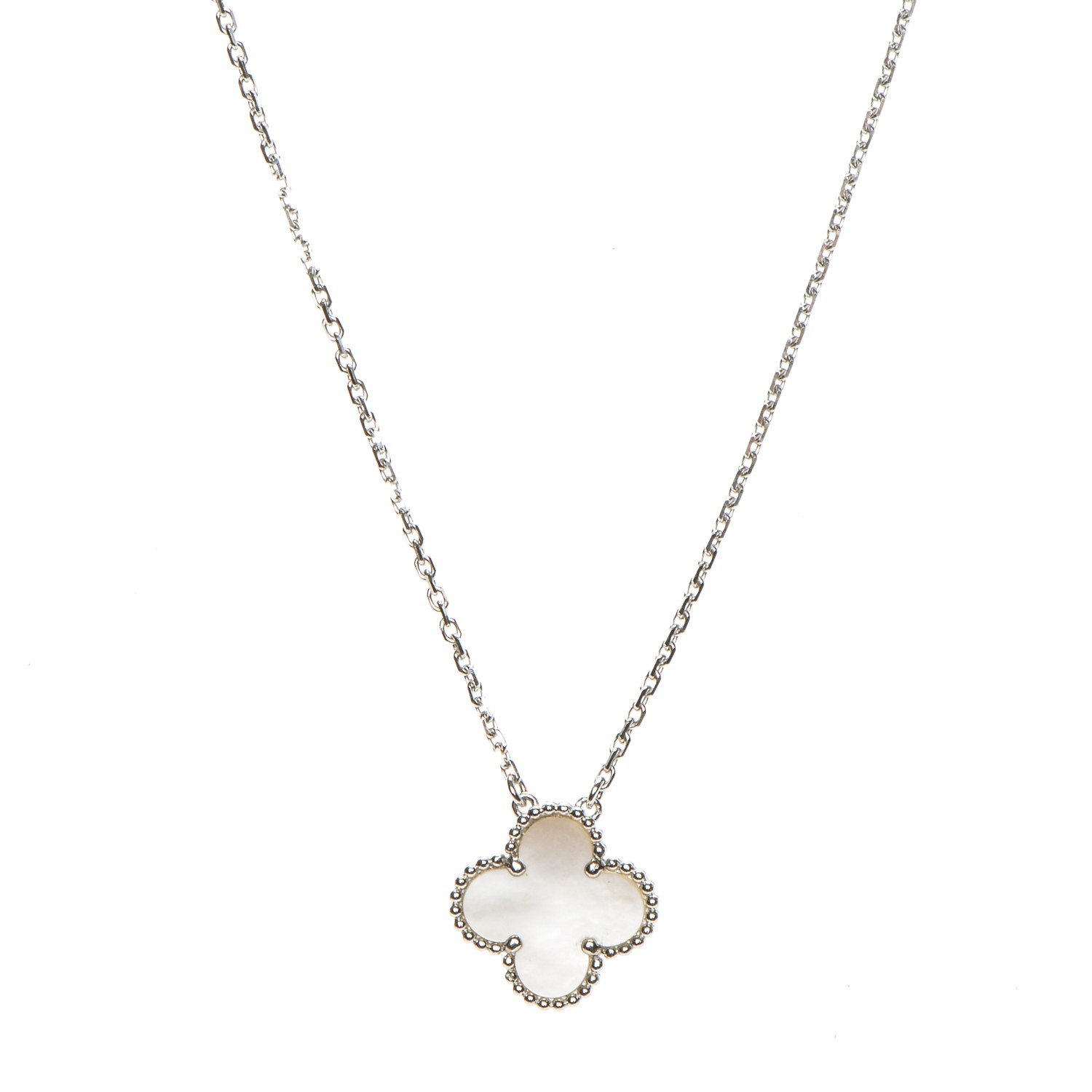 van cleef alhambra necklace white gold