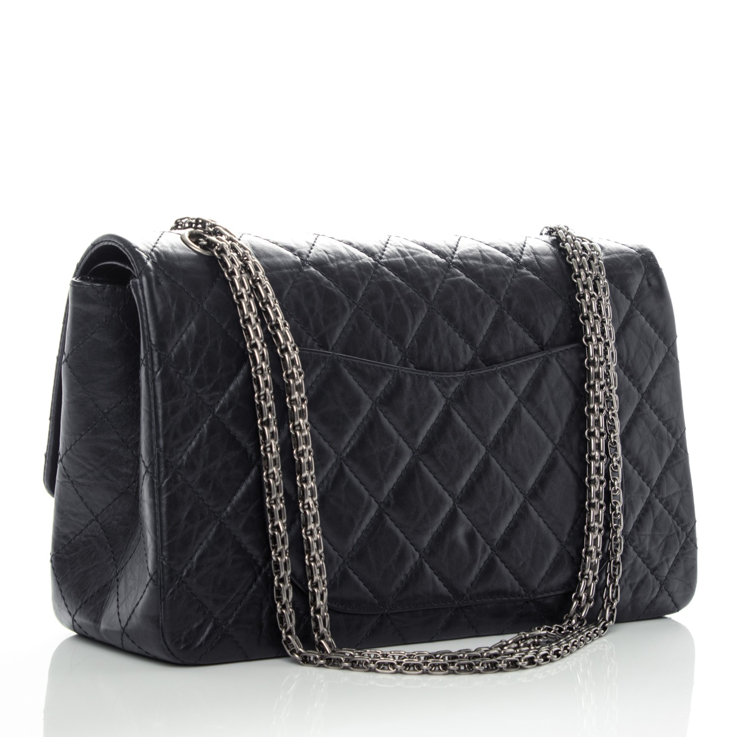 CHANEL Aged Calfskin Quilted 2.55 Reissue 227 Flap Navy 182710