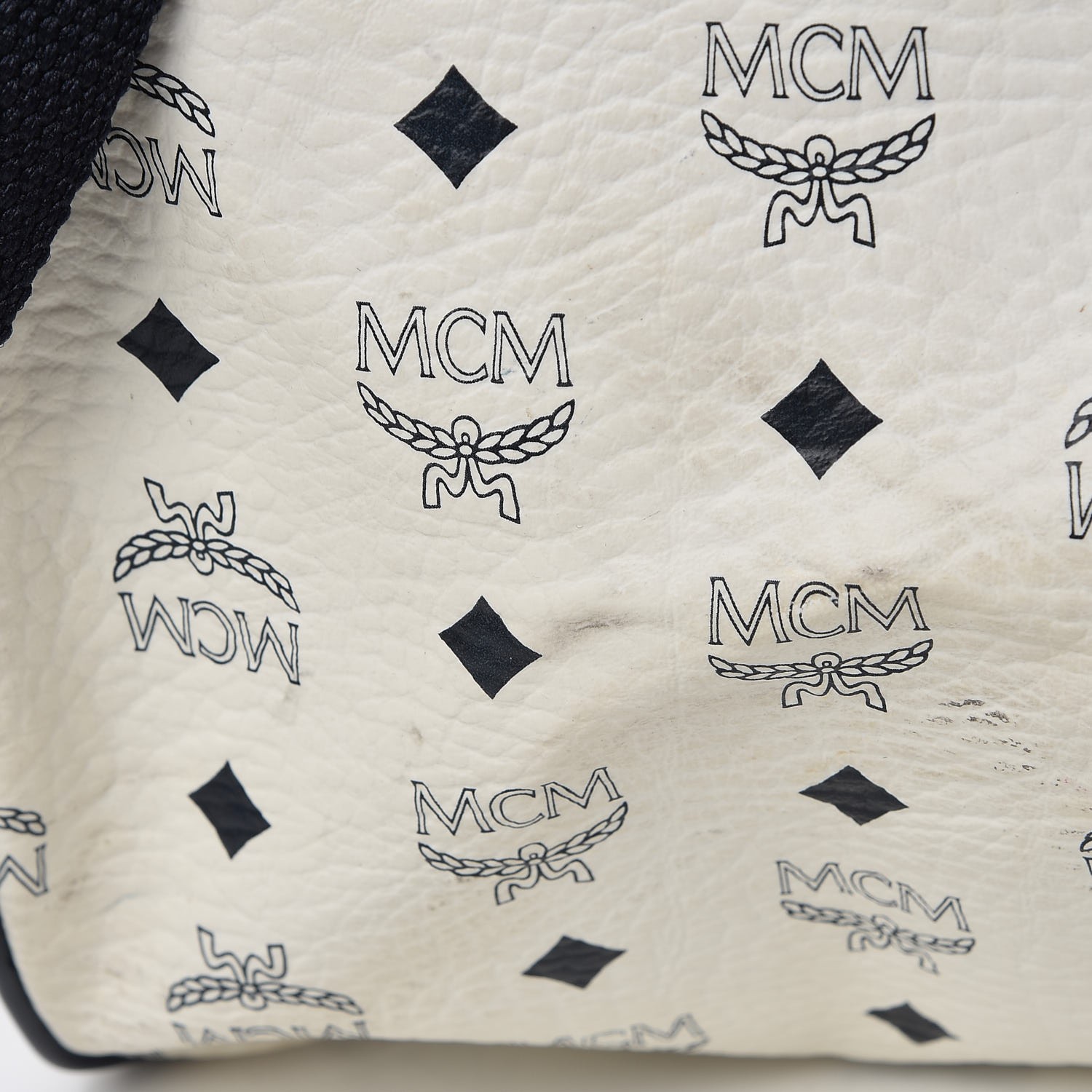 MCM Visetos Weekender Duffle Bag White 301010