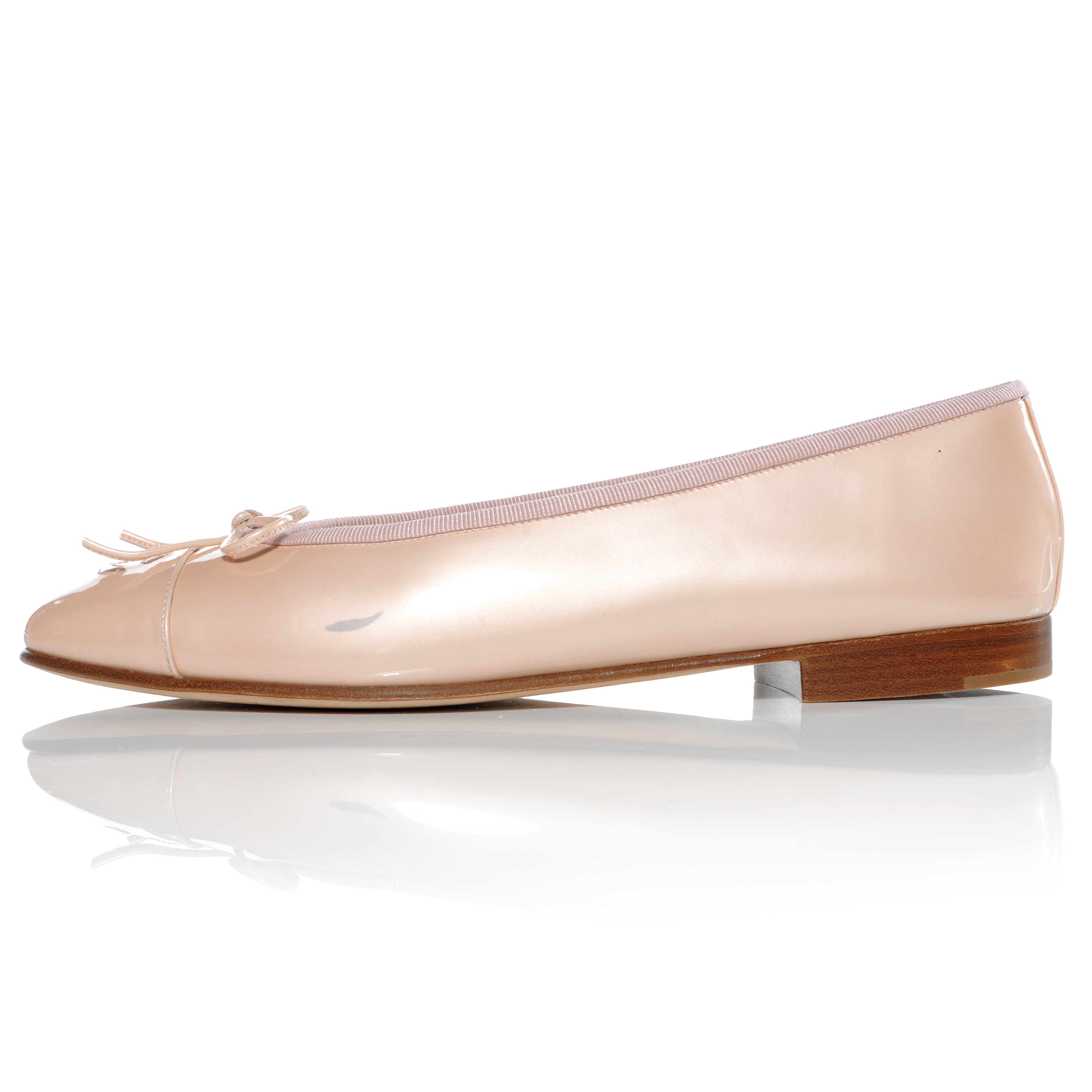 CHANEL Patent Classic CC Ballet Flats 39 Pink 41212