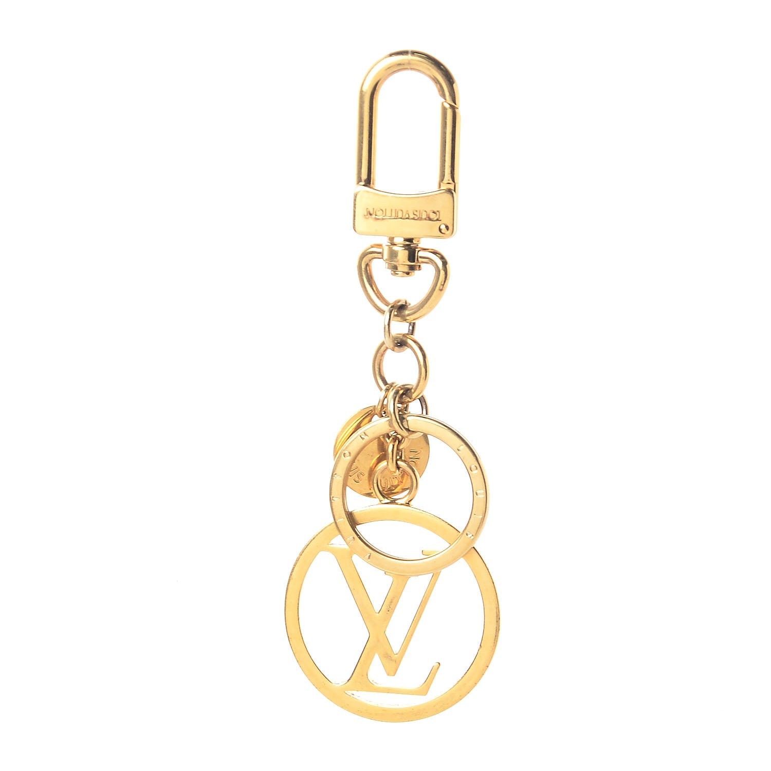 LOUIS VUITTON LV Circle Bag Charm Key Holder Gold 343072