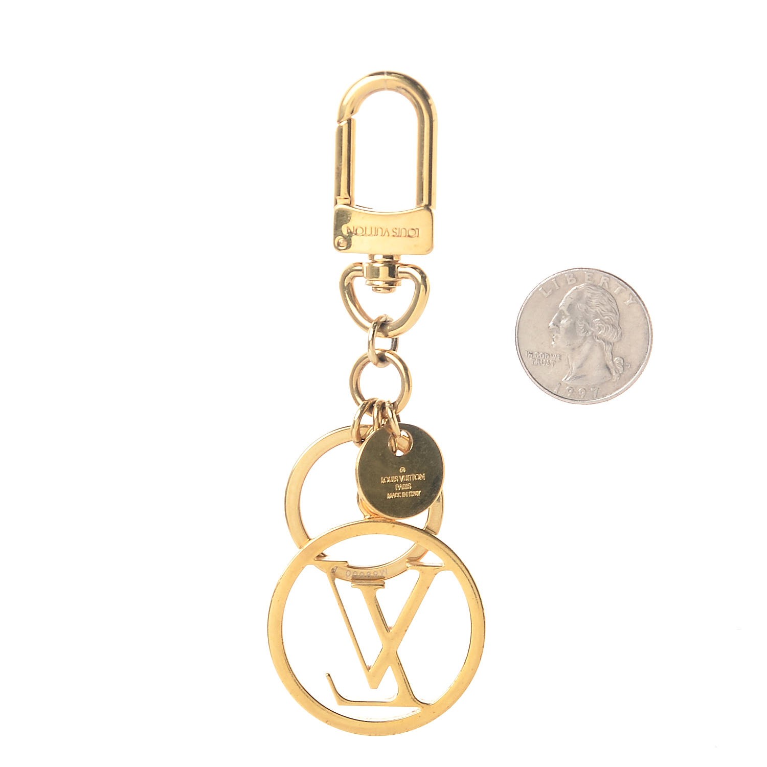 LOUIS VUITTON LV Circle Bag Charm Key Holder Gold 343072
